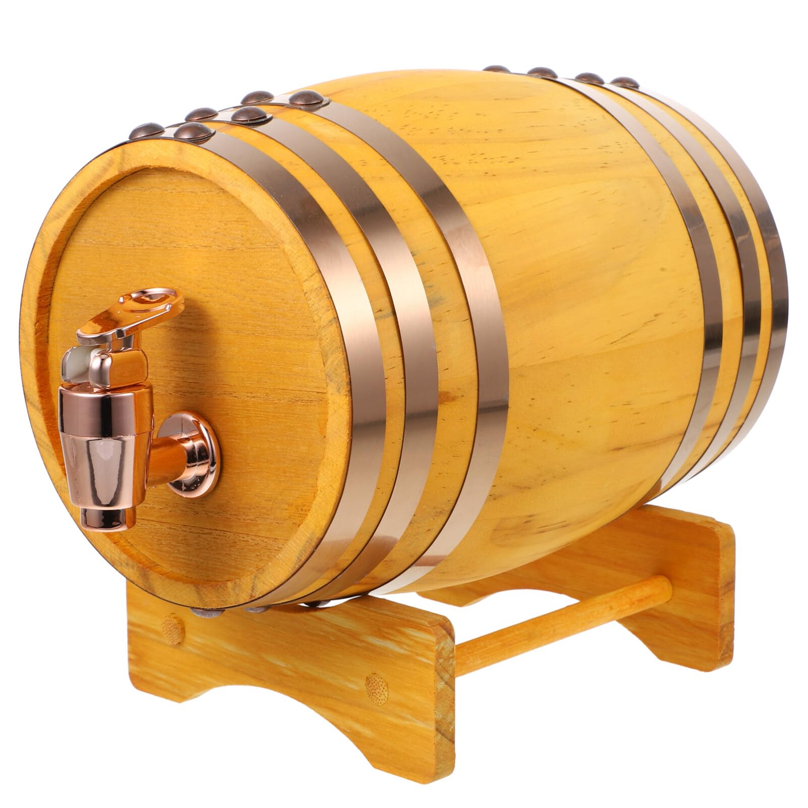 HOLIDYOYO Rustic Wooden Wine Dispenser 1l Capacity Oak Vintage Barrels Stylish Functional for Wine Lovers