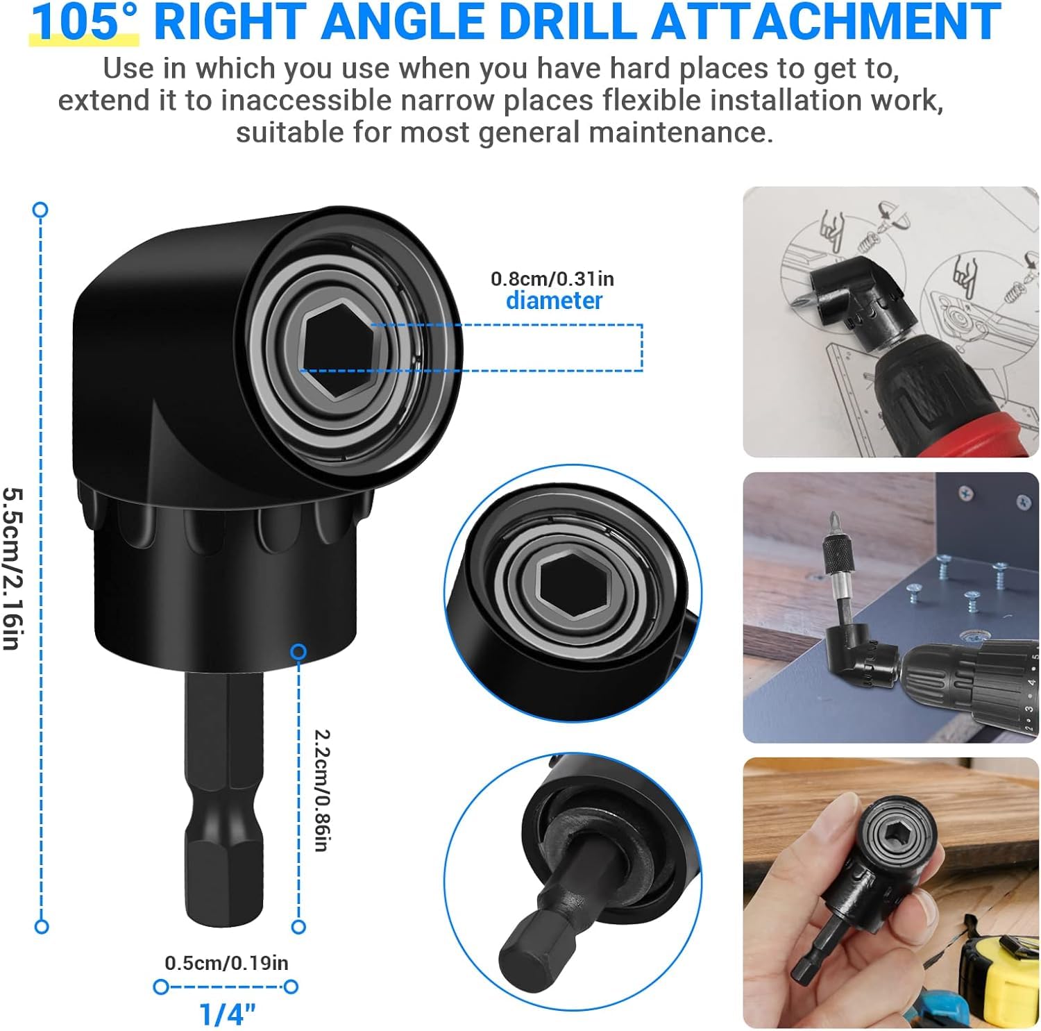 Drill Bit Extension Set - 360° Rotatable & Flexible -3 Drill Bit Extension Set - 360° Rotatable & Flexible -3