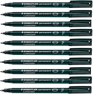 Lumocolor Black Fine Permanent Marker Pens (Pack of 3) Waterproof Smudge Resistant Quick Dry CD DVD OHP