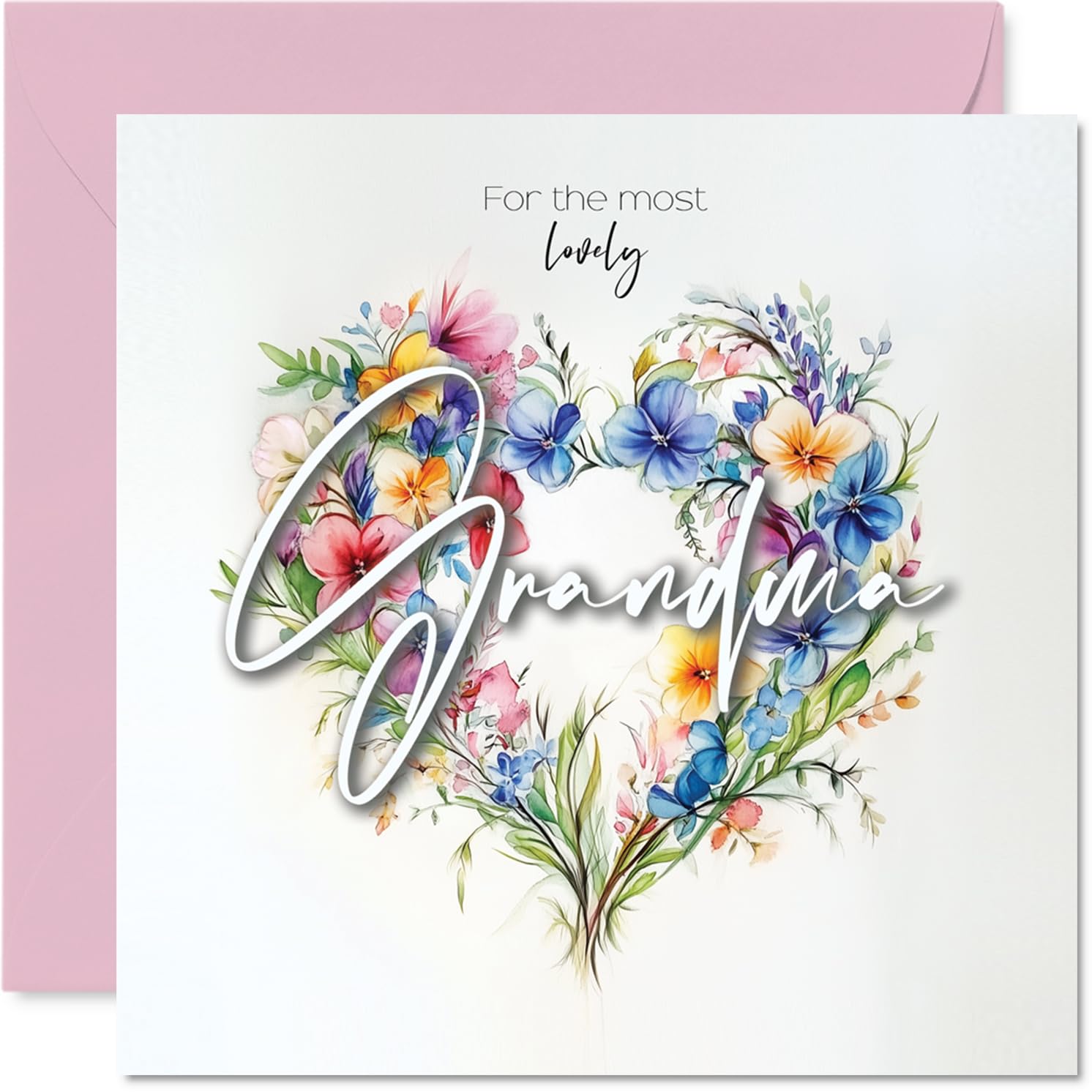 Grandma Birthday Card, Heart of Flowers