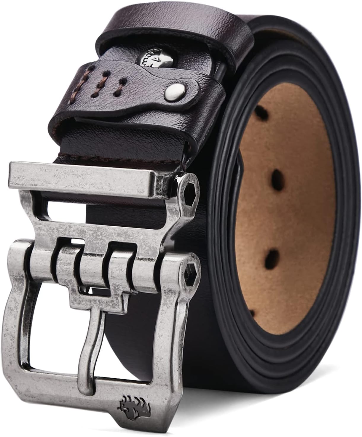 BISON DENIM Men's Genuine Leather Belt for Jeans Kuwait Ubuy