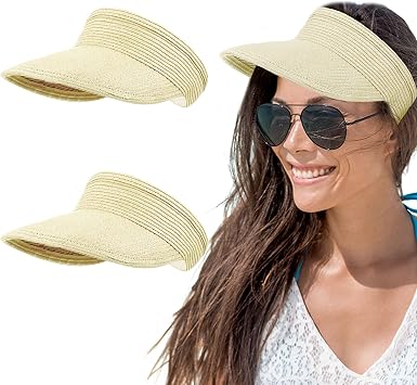 Sun Visor Hat Wide Brim Straw Sun Hat 