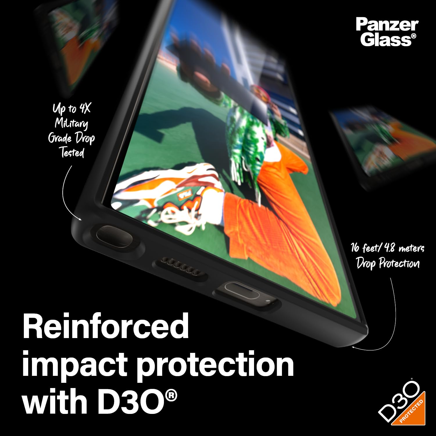PanzerGlass™ HardCase D30 Nero per Samsung Galaxy S24 Ultra - Protezione Avanzata, Stile Elegante, Resistente agli Urti