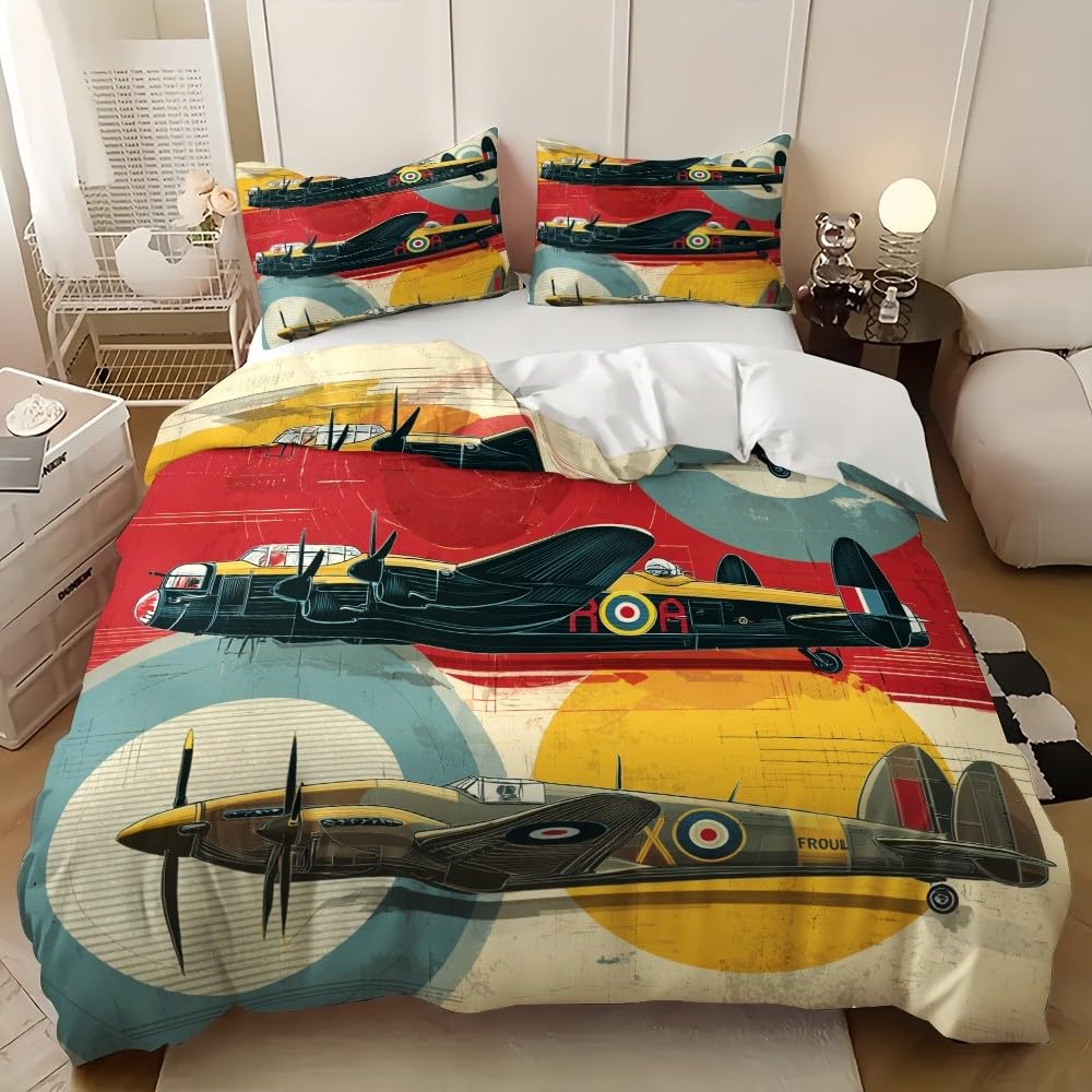 Parure de lit 3D 240x220 cm thème militaire avec housse de couette microfibre 2 personnes