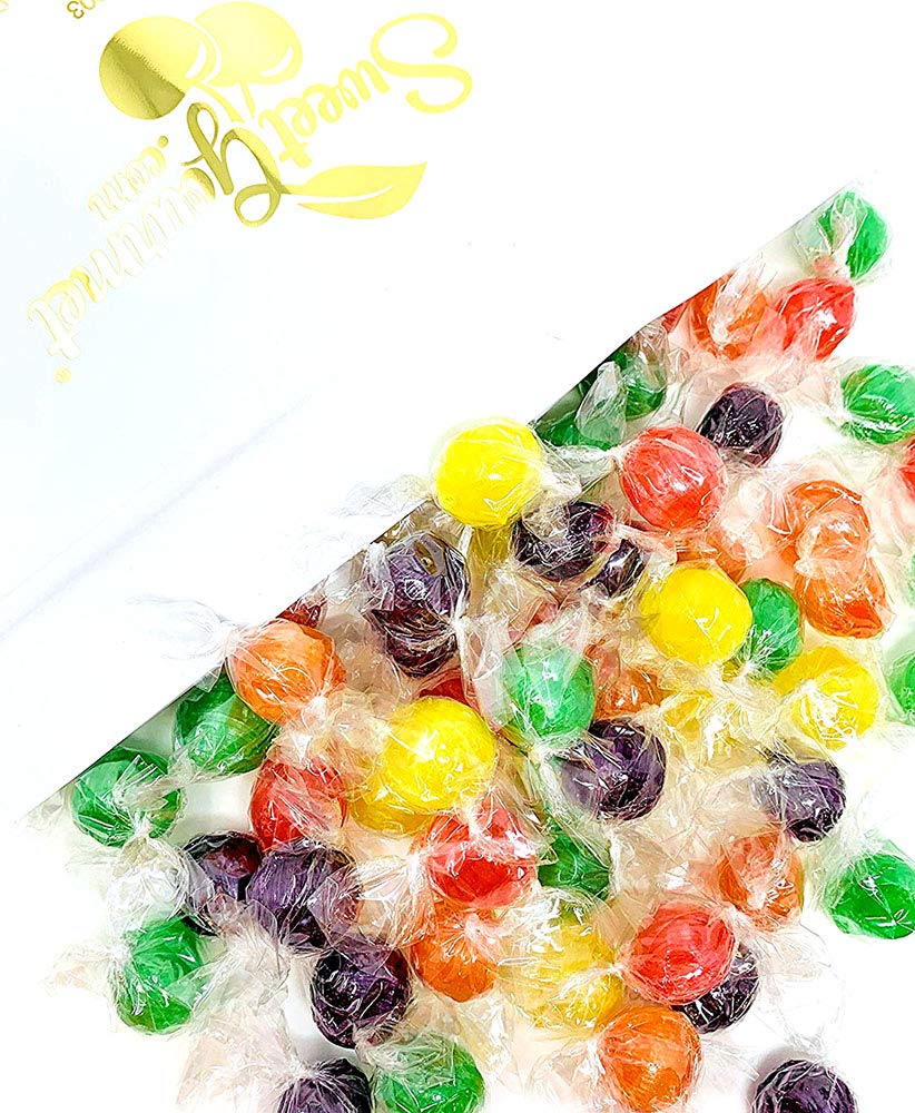 SweetGourmet Traditional Sour Fruit Balls | Bulk Hard Candy Wrapped | 3 Pounds