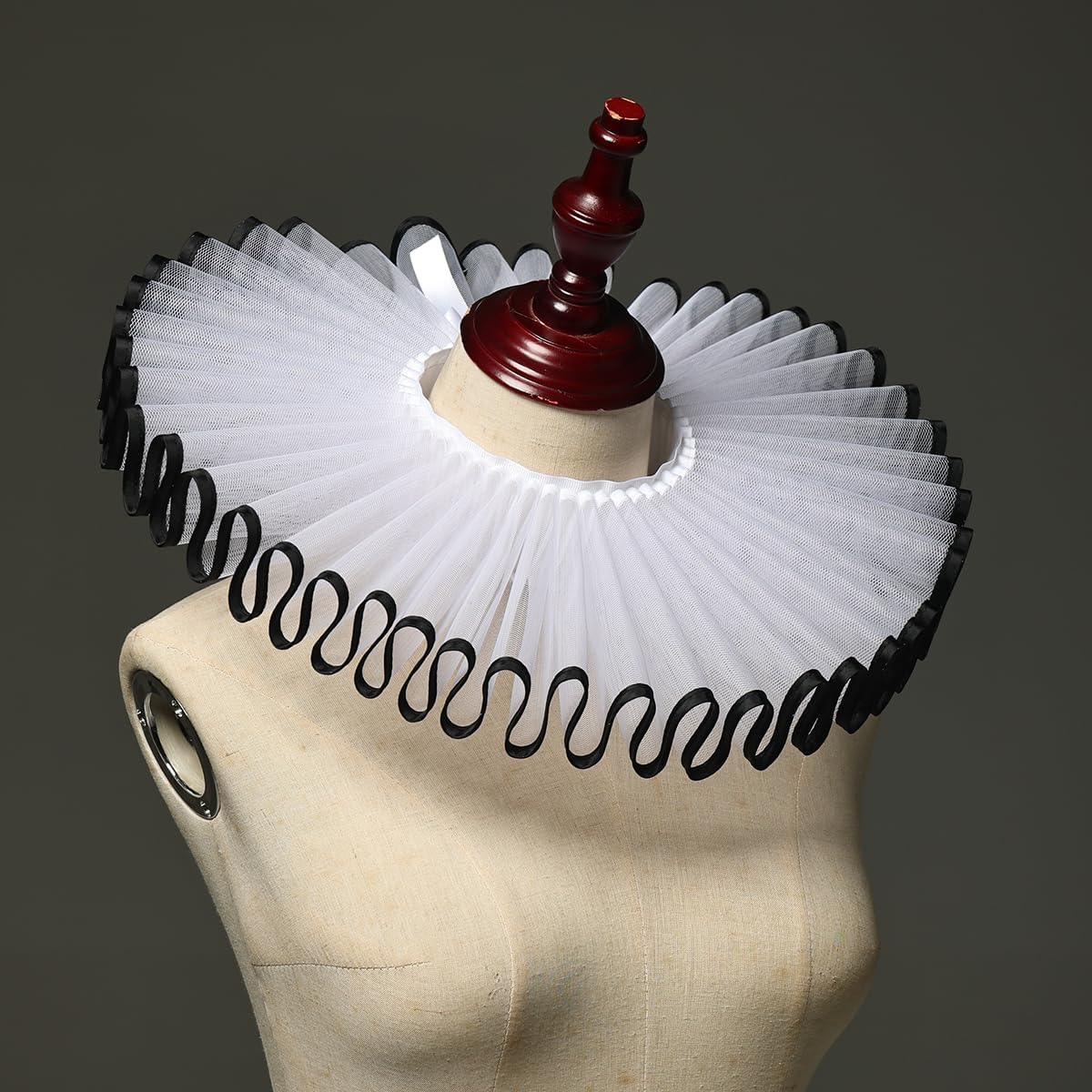 FAD-4U Elizabethan Neck Ruff Detachable Collar for Medieval Costume Ensembles Neck Collars - Image 3