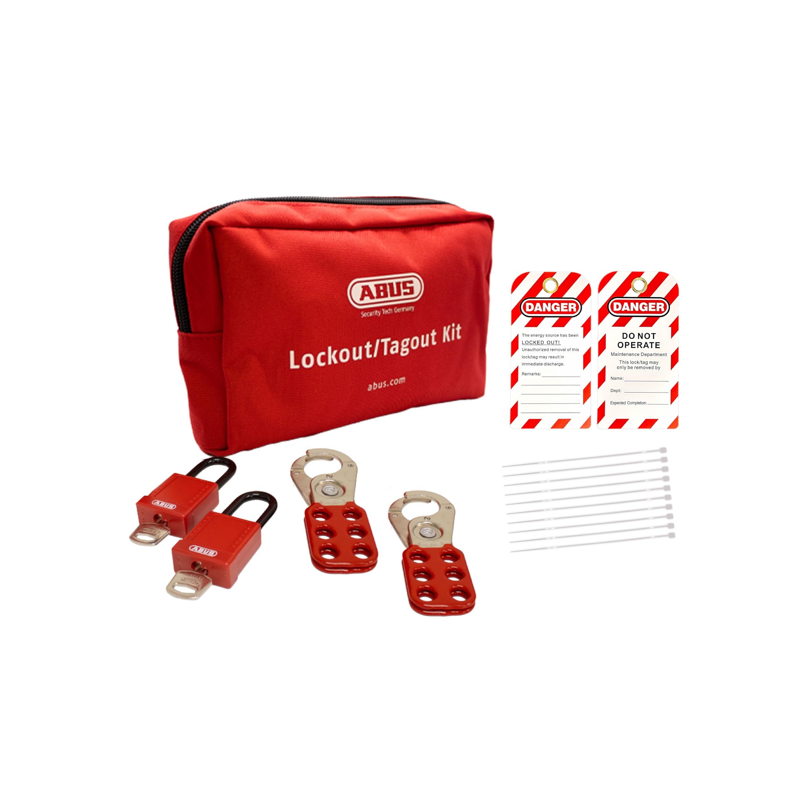 OSHA Compliant ABUS Electrical Lockout Tagout Kit - Loto Kit with Loto Locks, Lockout Tags, Lockout Hasps (Personal)