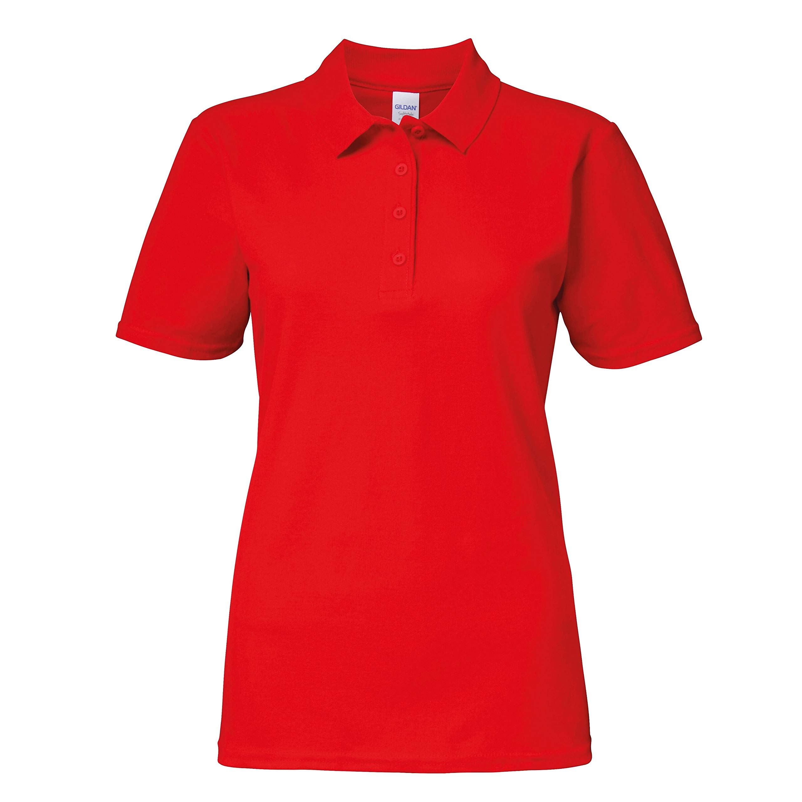 Gildan 64800L Ladies Softstyle Double Pique Polo Shirt, Red, XL