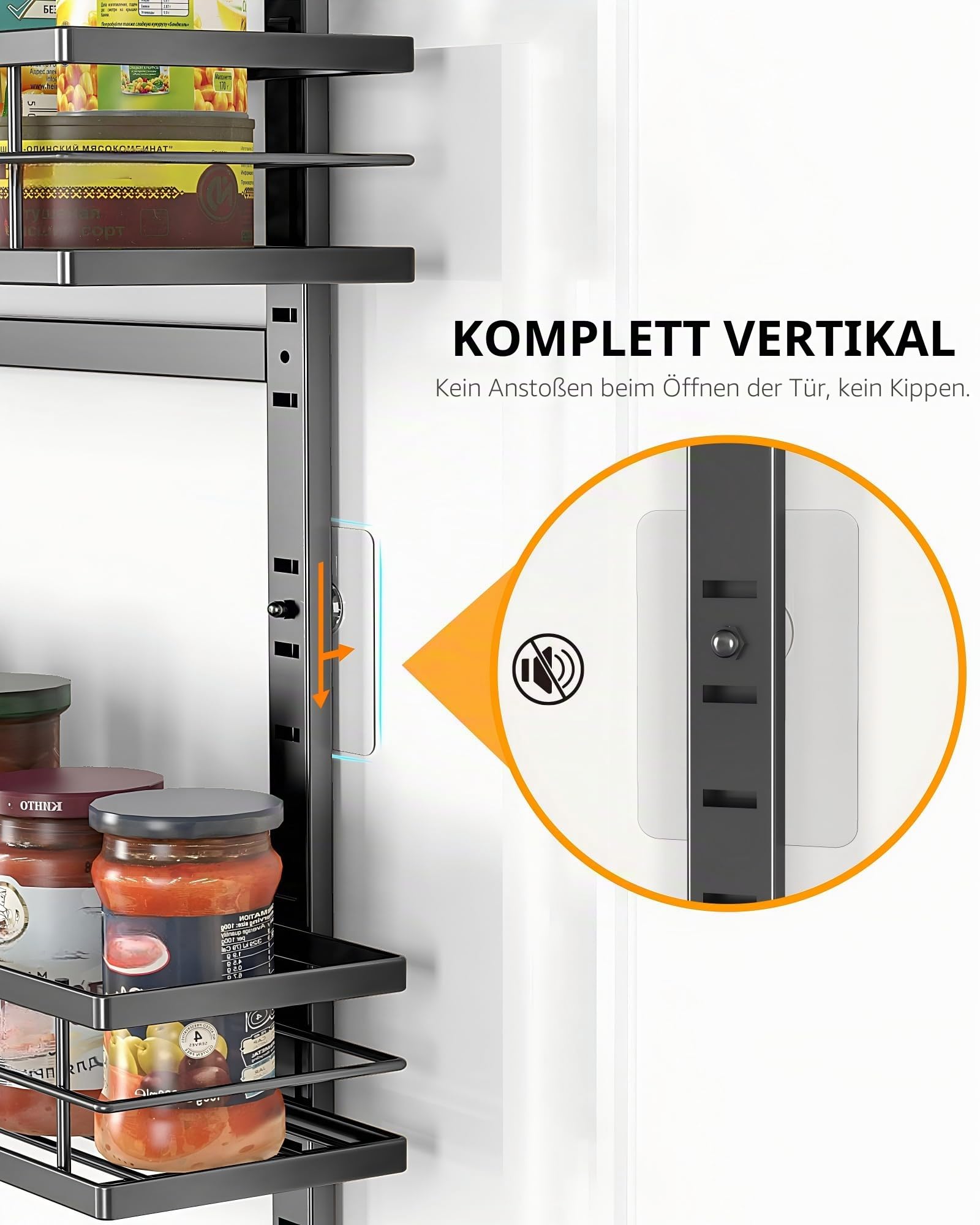 Moforoco roco Weißer 9-stöckiger Organizer für Speisekammer, Speisekammer-Organisation und Aufbewahrung, Metall-Gewürzregal, zum Aufhängen, für Tür, Zuhause und Küche, Essentials, Waschküche,