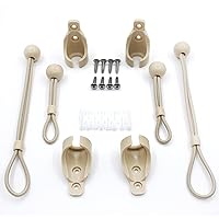 Vista 3 de Kit elástico universal para sombrillas, persianas enrollables opacas (color beige oscuro, kit de 2 unidades)