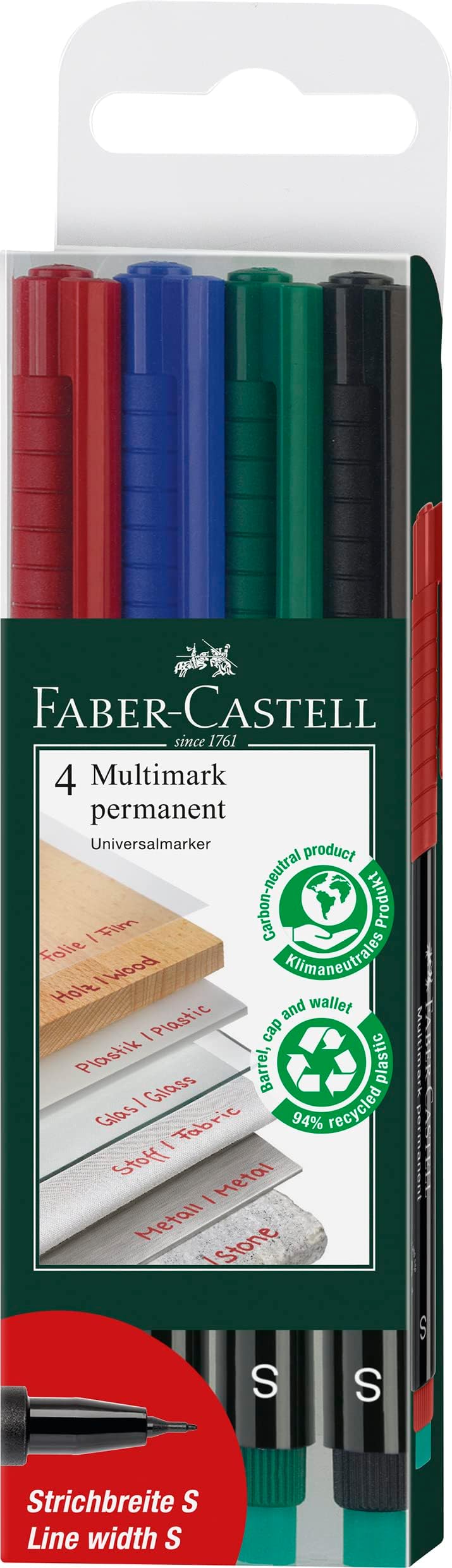 Multimark Permanent S 152304 Assorted Marker Pens Pack of 4