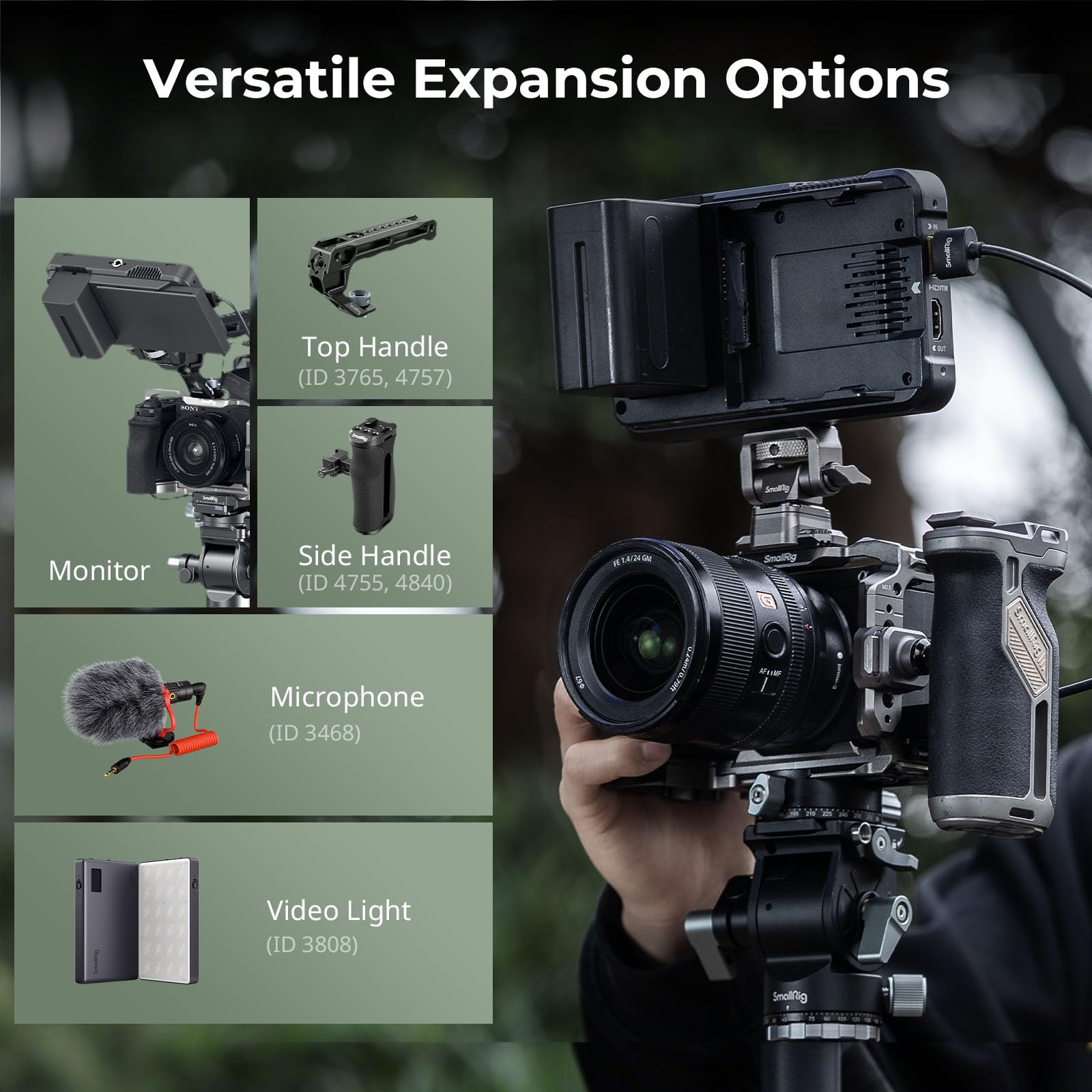 SMALLRIG Hawklock Quick Release Cage Kit für Sony Alpha 6700, mit Mehreren Montageschnittstellen und integrierter QR-Platte für Arca-Swiss-Platte und NATO-Schiene, mit Kabelklemme für HDMI – 5060