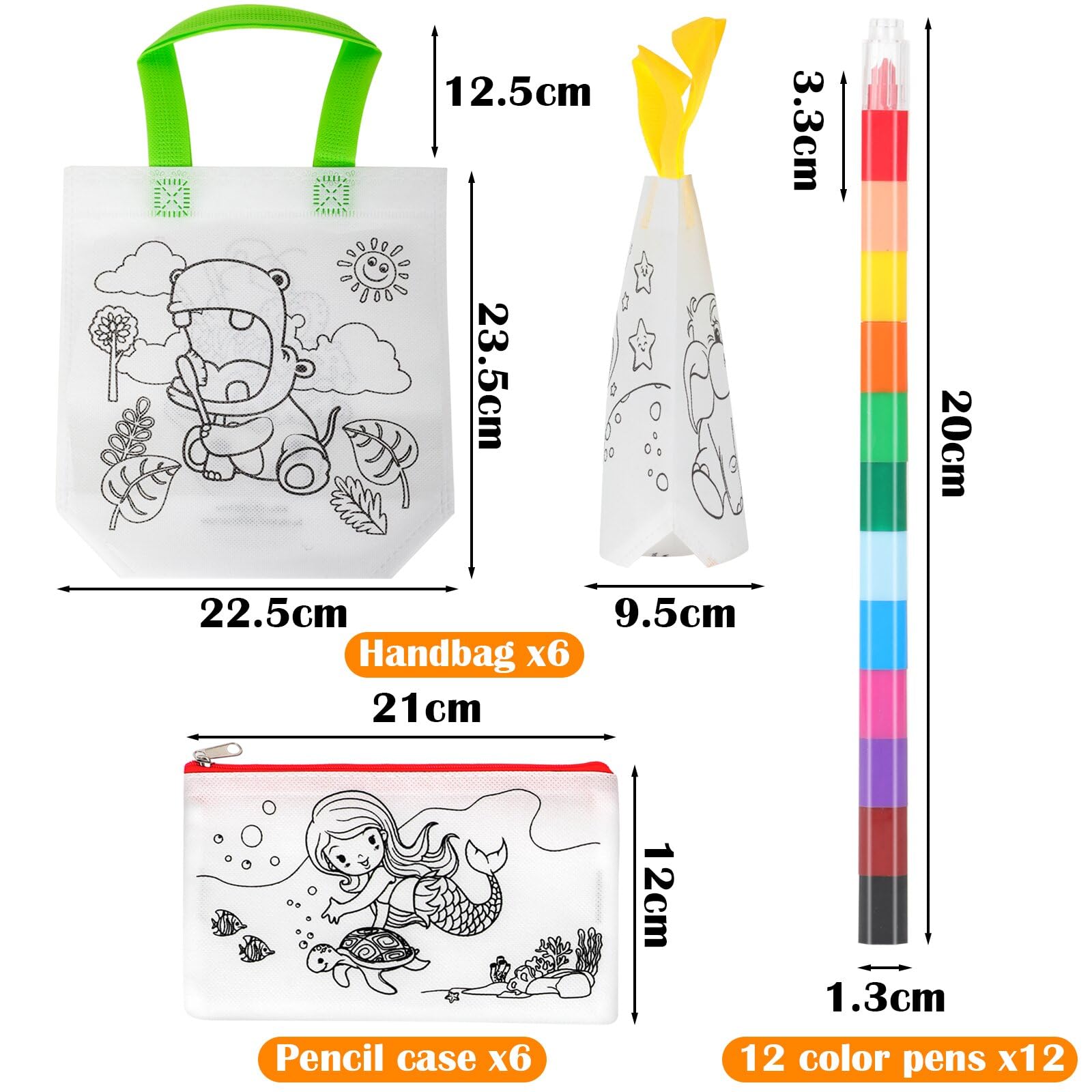 12 Astucci Da Colorare Per Bambini Con Pastelli A Cera Impilabili - Regalini Compleanno - Foto 4