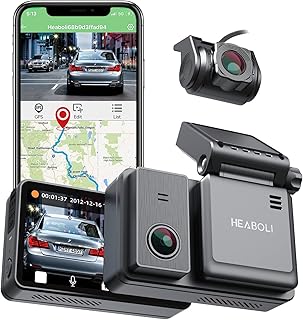 Heaboli 4K Dual Dash Cam Front and Rear, Wi-Fi GPS, Dash Camera for Cars with 3 Inches IPS Touch Screen, Car Camera Drivin...