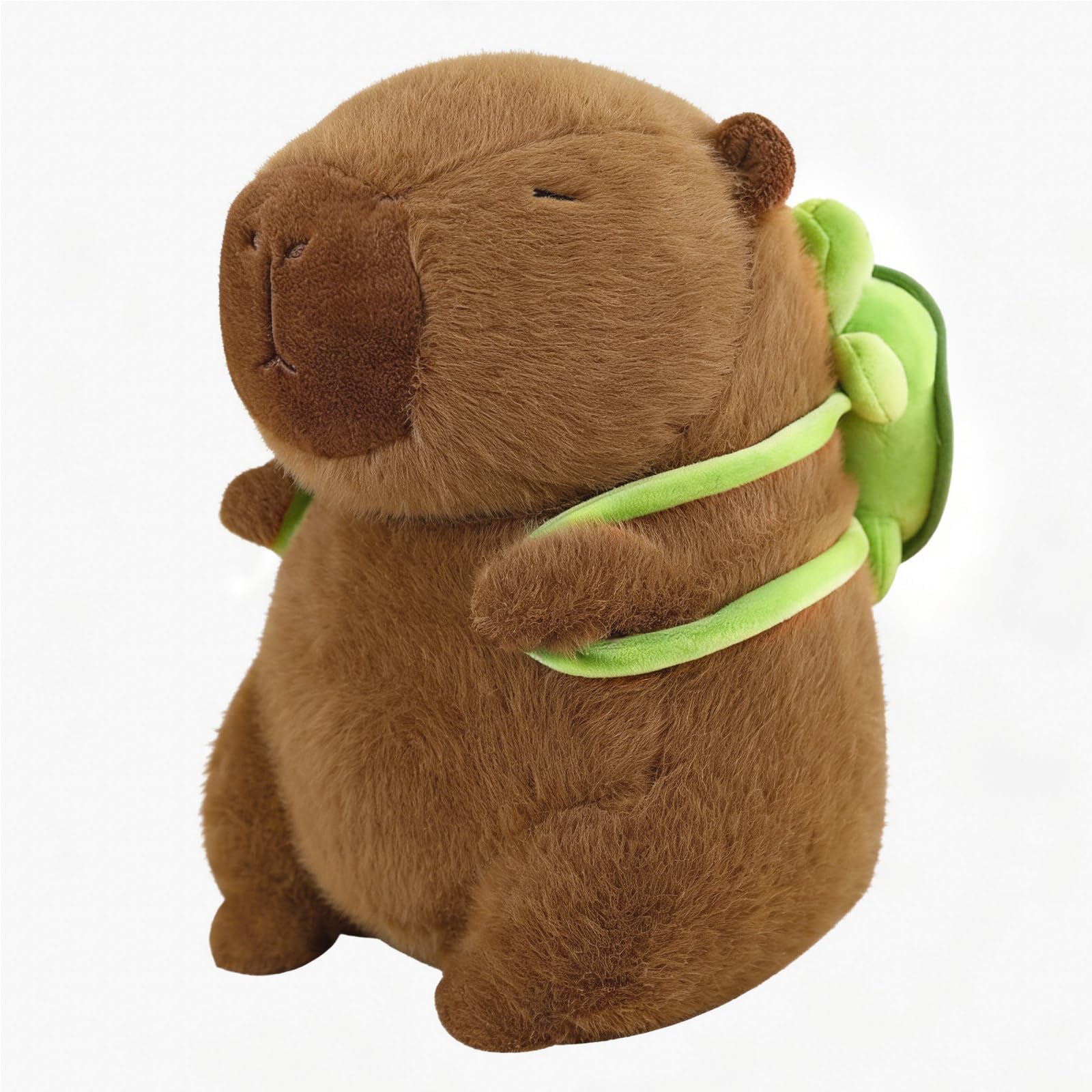 Capybara 23cm Simulation Capybara Plush Toy with Turtle Backpack, Realistic Plush Nimals Capibara, Gift for Kids and Friends