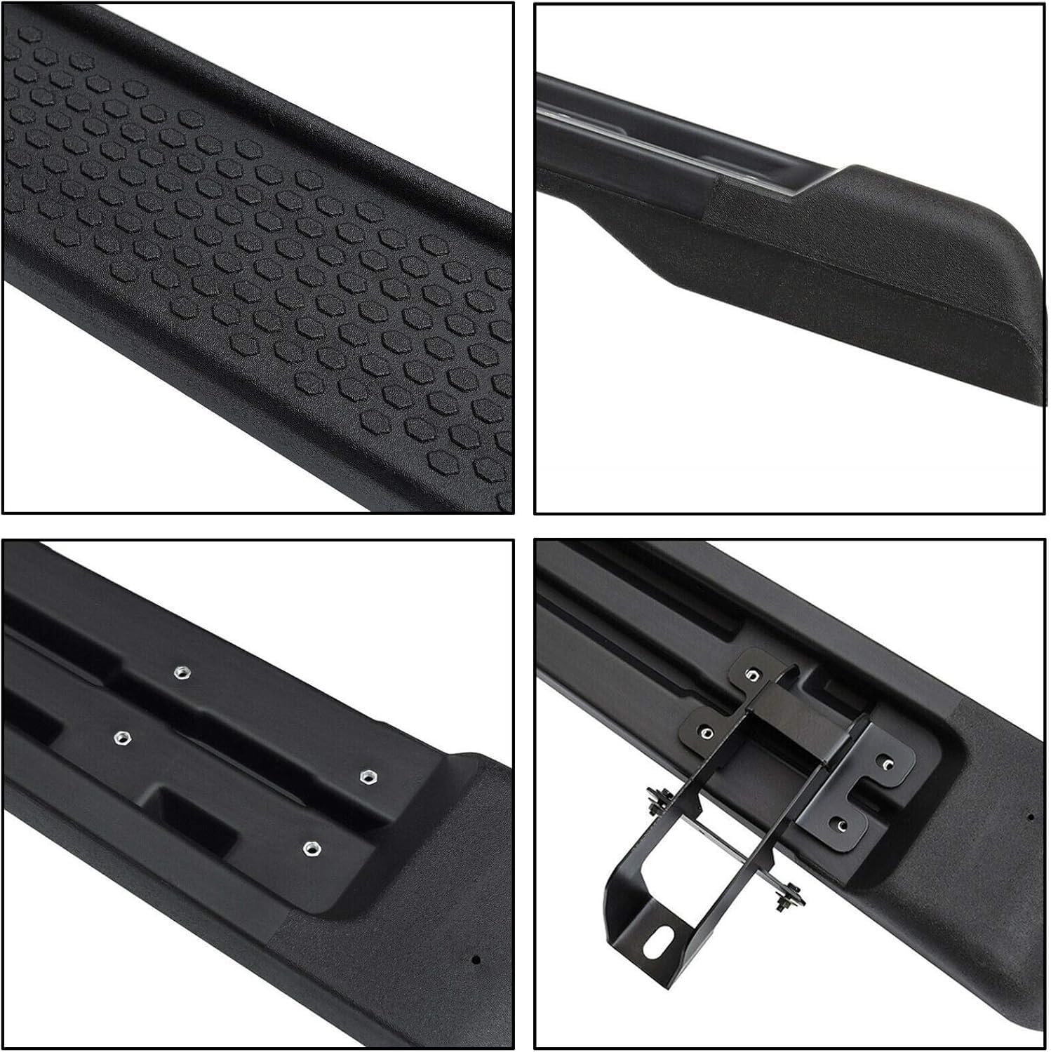 Pedane compatibili con Jeep Gladiator JT 4 porte 2020-2024, pedane laterali a 2 scale da 15,2 cm, barre nerf rivestite in acciaio al carbonio nero