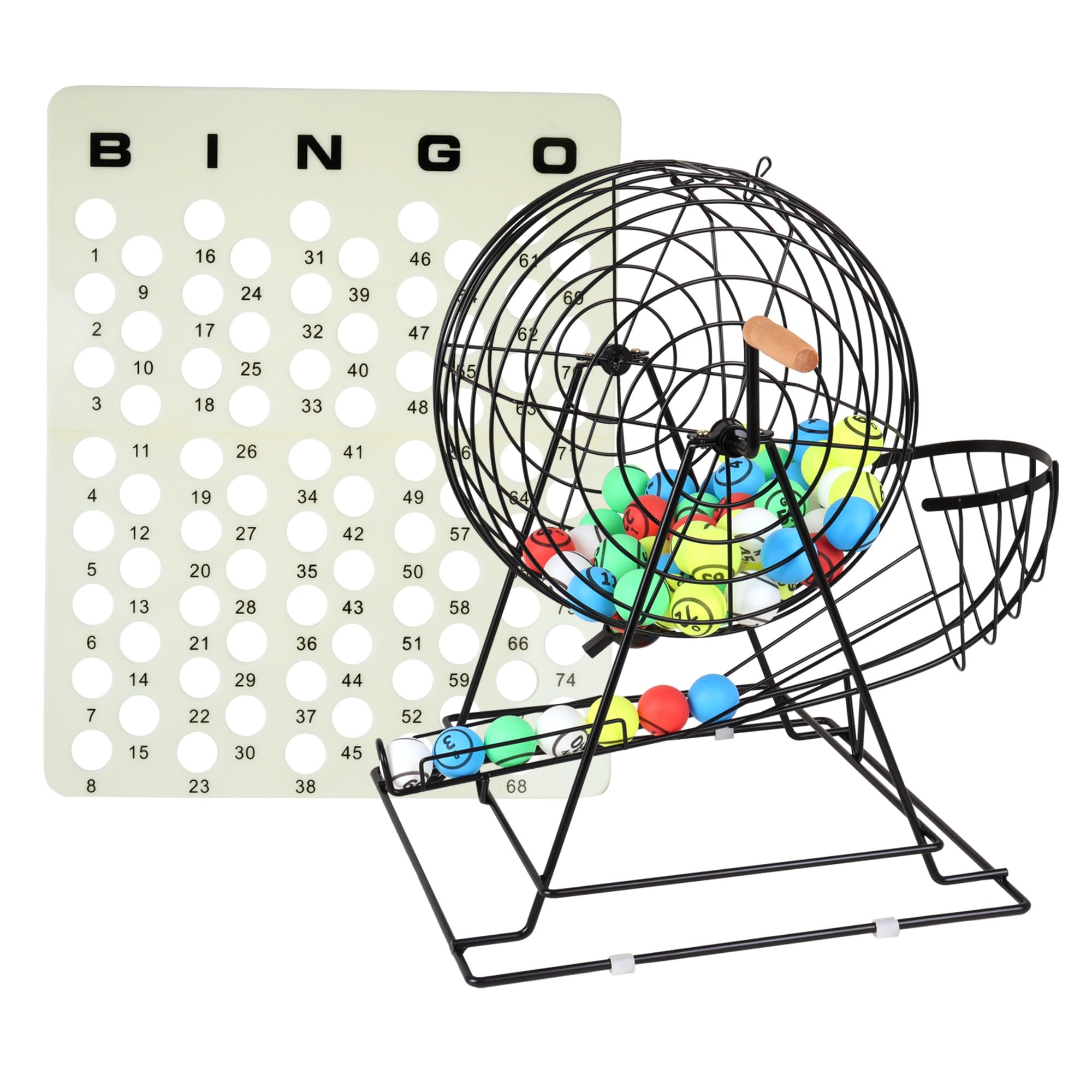 GSE Games & Sports Expert Professional Bingo Game Set with Jumbo Cage, 1.55" Bingo Balls, Master Board. Great for Large Groups, Parties, Game Night