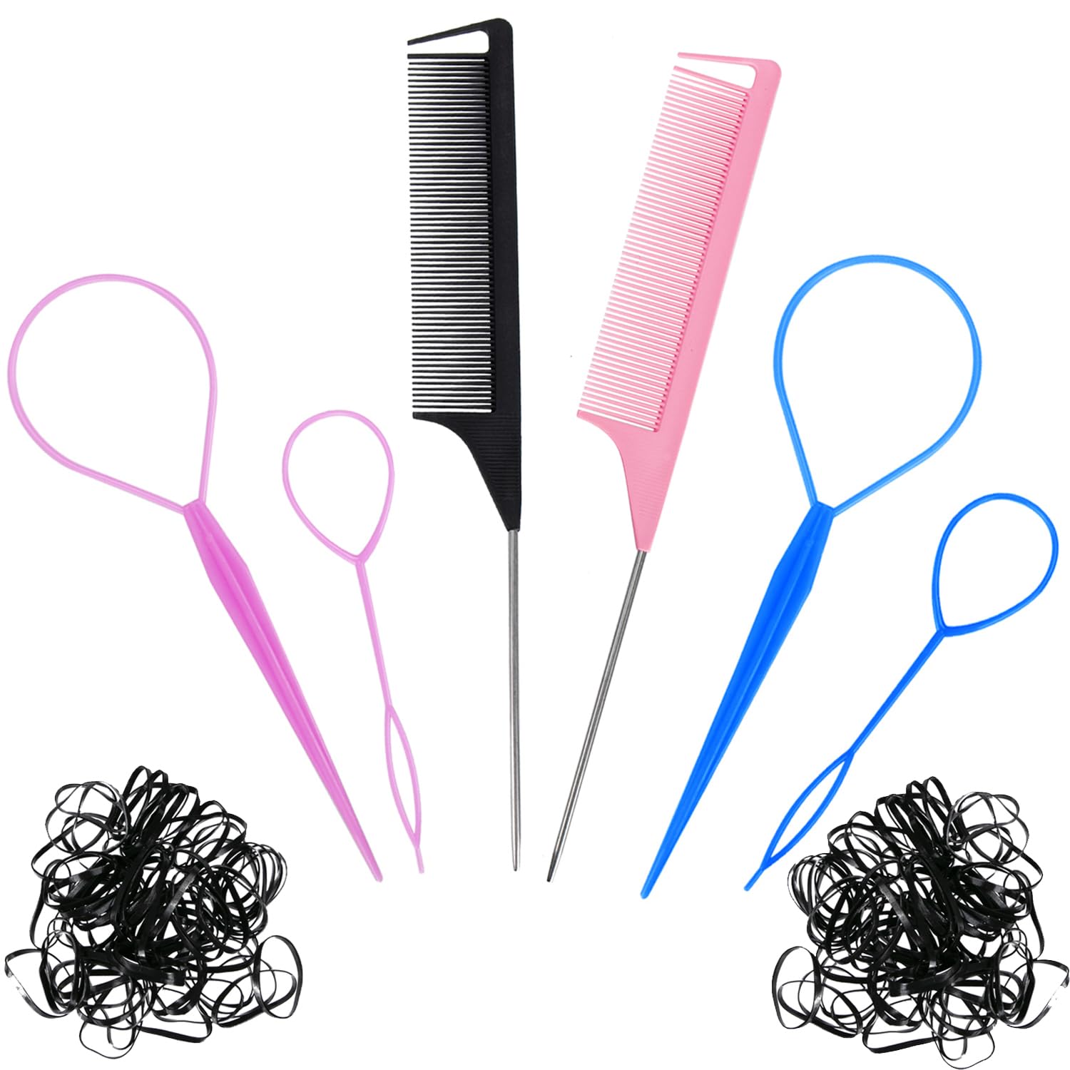 Sanas 2 Pcs Topsy Tail Hair Braiding Tool Plastic Ponytail Maker Hair
