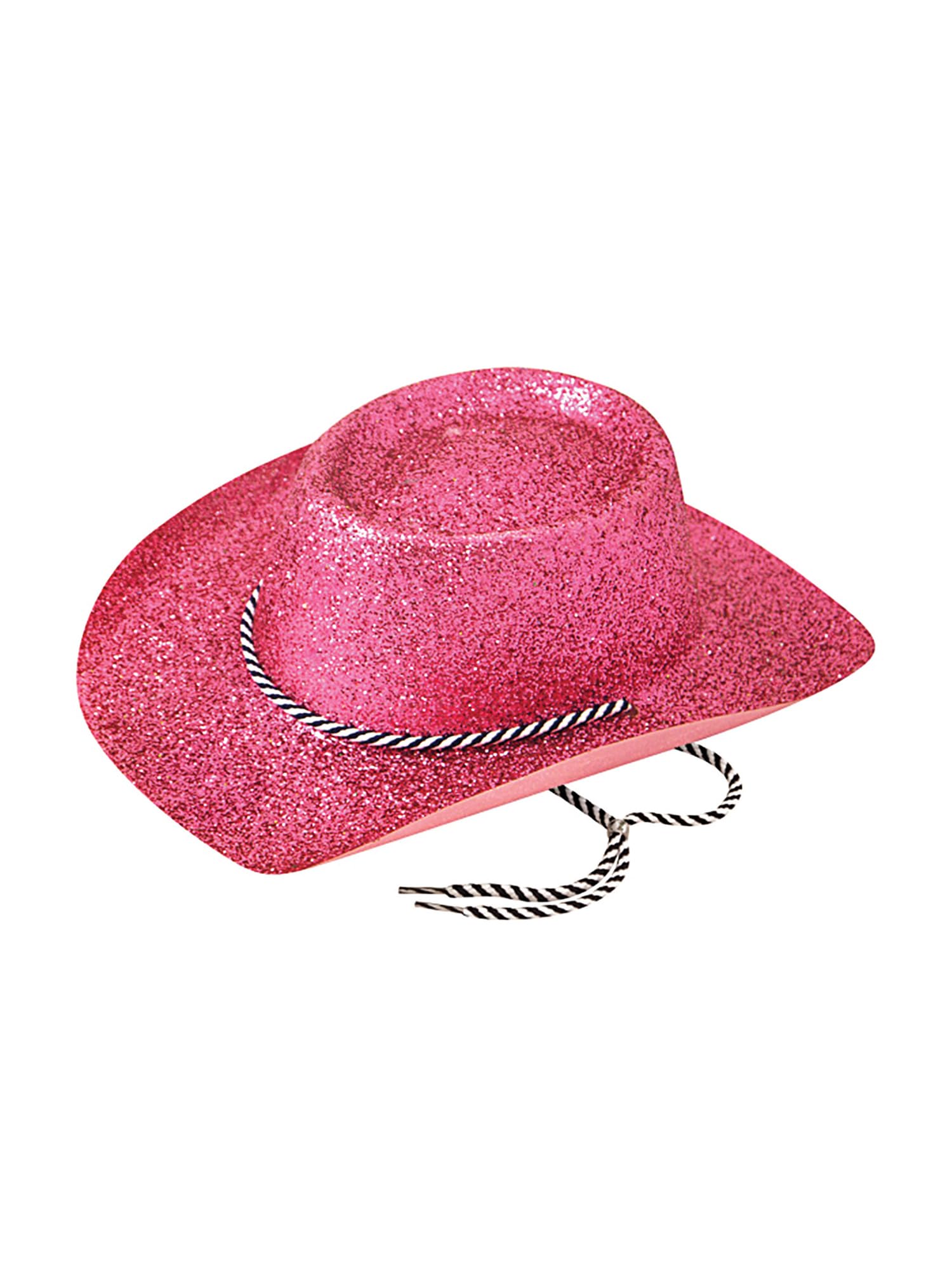 Bristol Novelty Glitter Pink Cowboy Plastic Hat, Adult Fancy Dress, Halloween