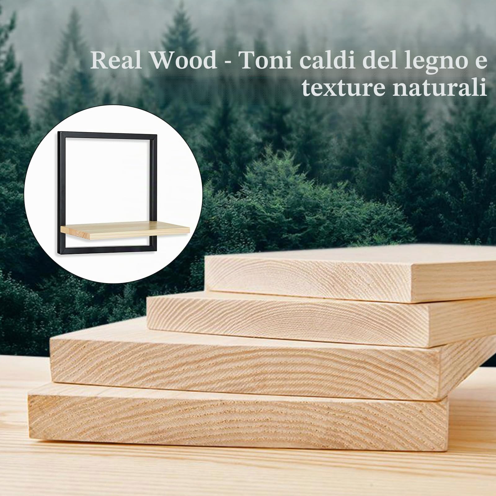 Mensola da parete nera in metallo per soggiorno: set da 3 ripiani quadrati da parete moderna, decorazione da parete, per camera da letto, bagno, angolo