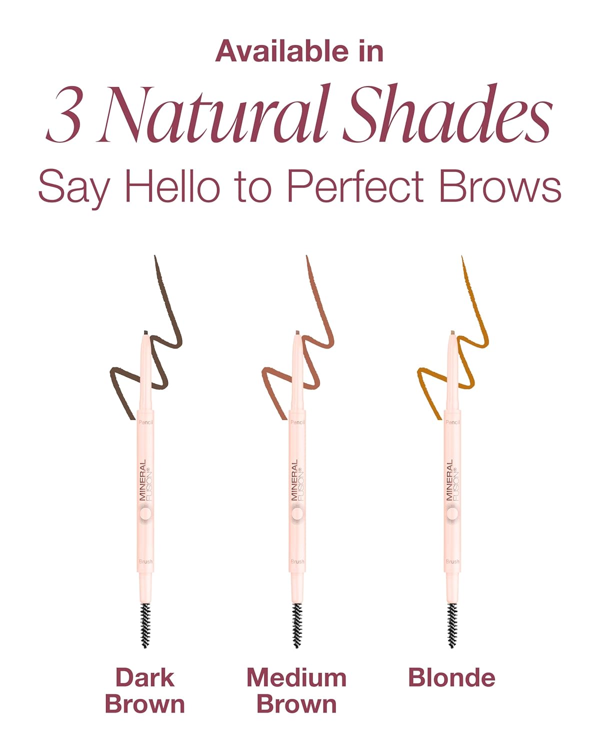 Mineral Fusion Retractable Brow Pencil (Medium Brown) - TZR 2025 Beauty Heroes Award Winner - Shape & Define Eyebrow with Blending Spoolie Brush - Velvety Smooth, Long-Lasting Color - Vegan Formula - Image 6