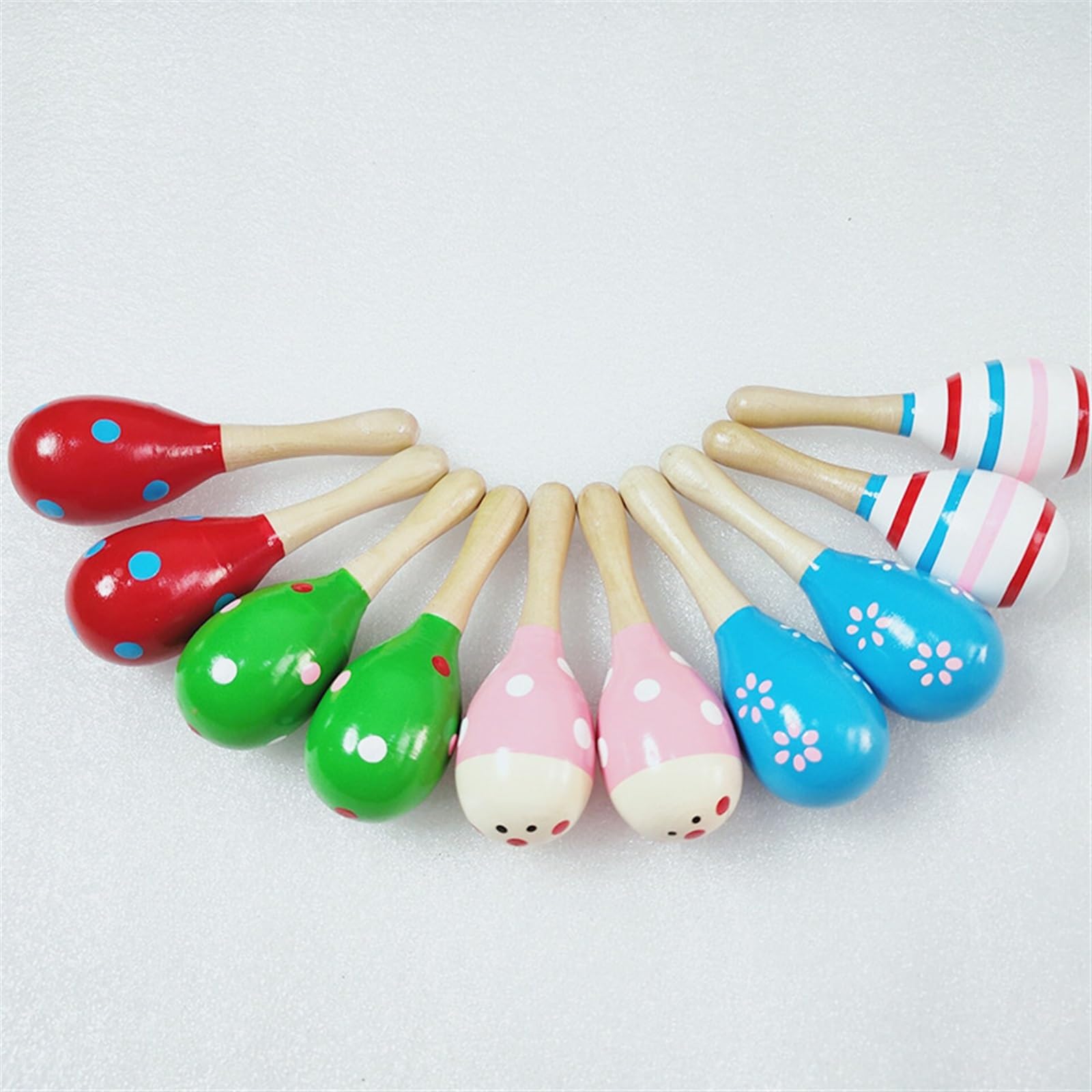 SHIJT de Madera Maracas para Niños, Pequeño Traqueteo Matracas Instrumentos Musicales Ritmo de Salsa Percusión Manual para Juego de Fiesta(Azul