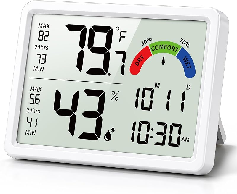 DOOMAY Hygrometer, Indoor Temperature Humidity Monitor for Nursery