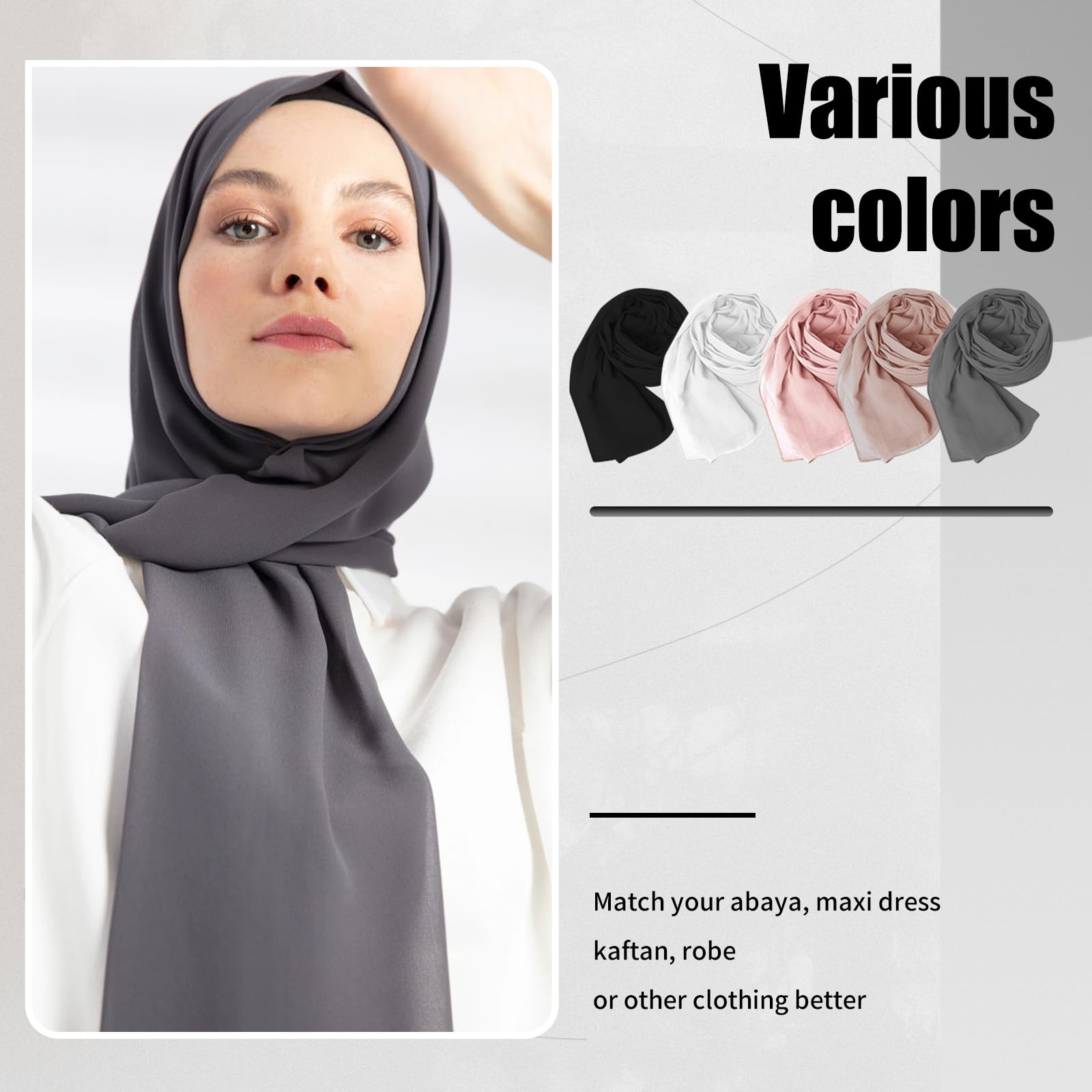 RuFengz Kopftuch Damen - Weicher Chiffon Hijab Als Turban & Sport UnderCap