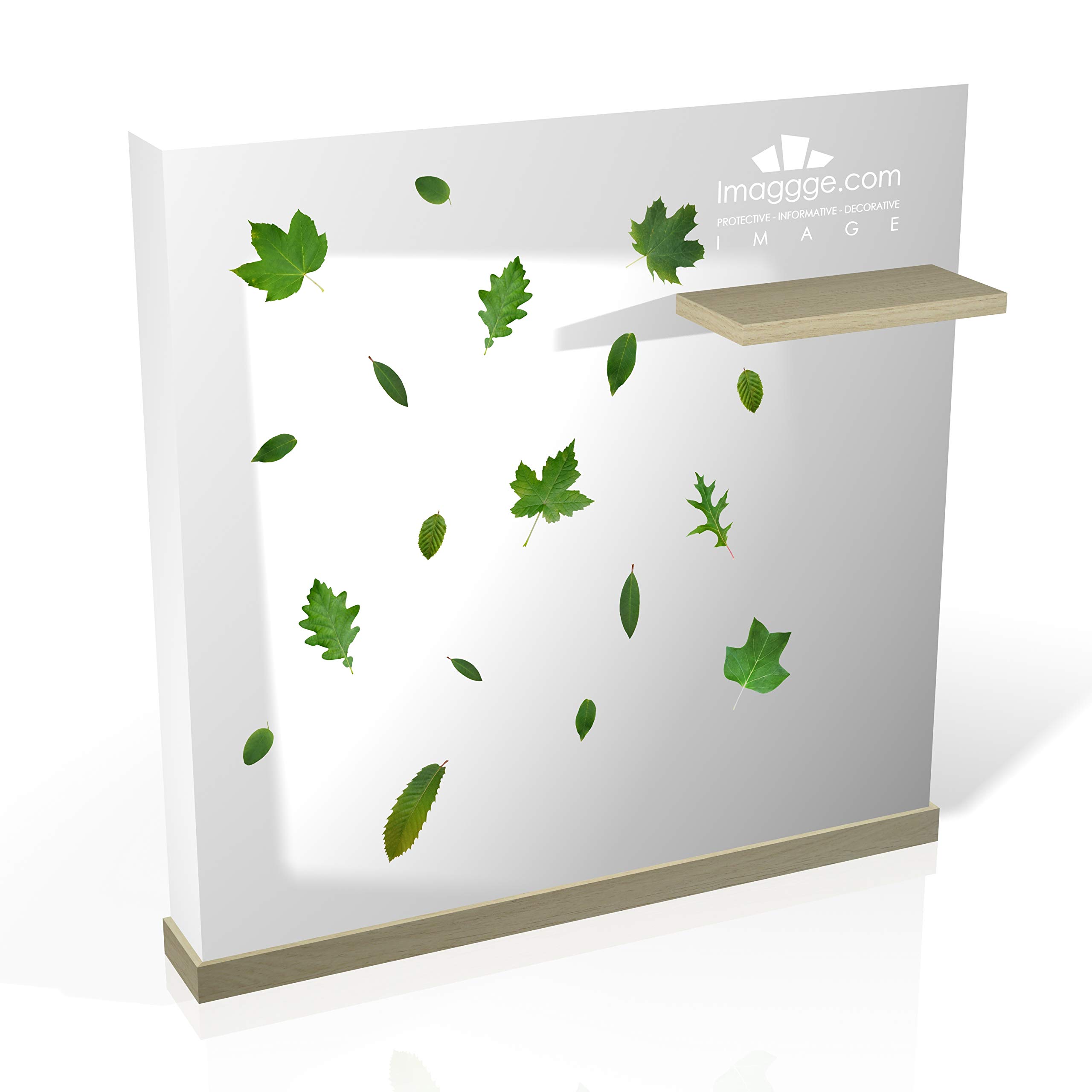 Set di 18 Adesivi a Forma di Foglie di Albero per Ogni Superficie, Decorati su pareti, prevenendo Colpi di Bambini e Uccelli sulla Finestra - Traslucidi - 3X