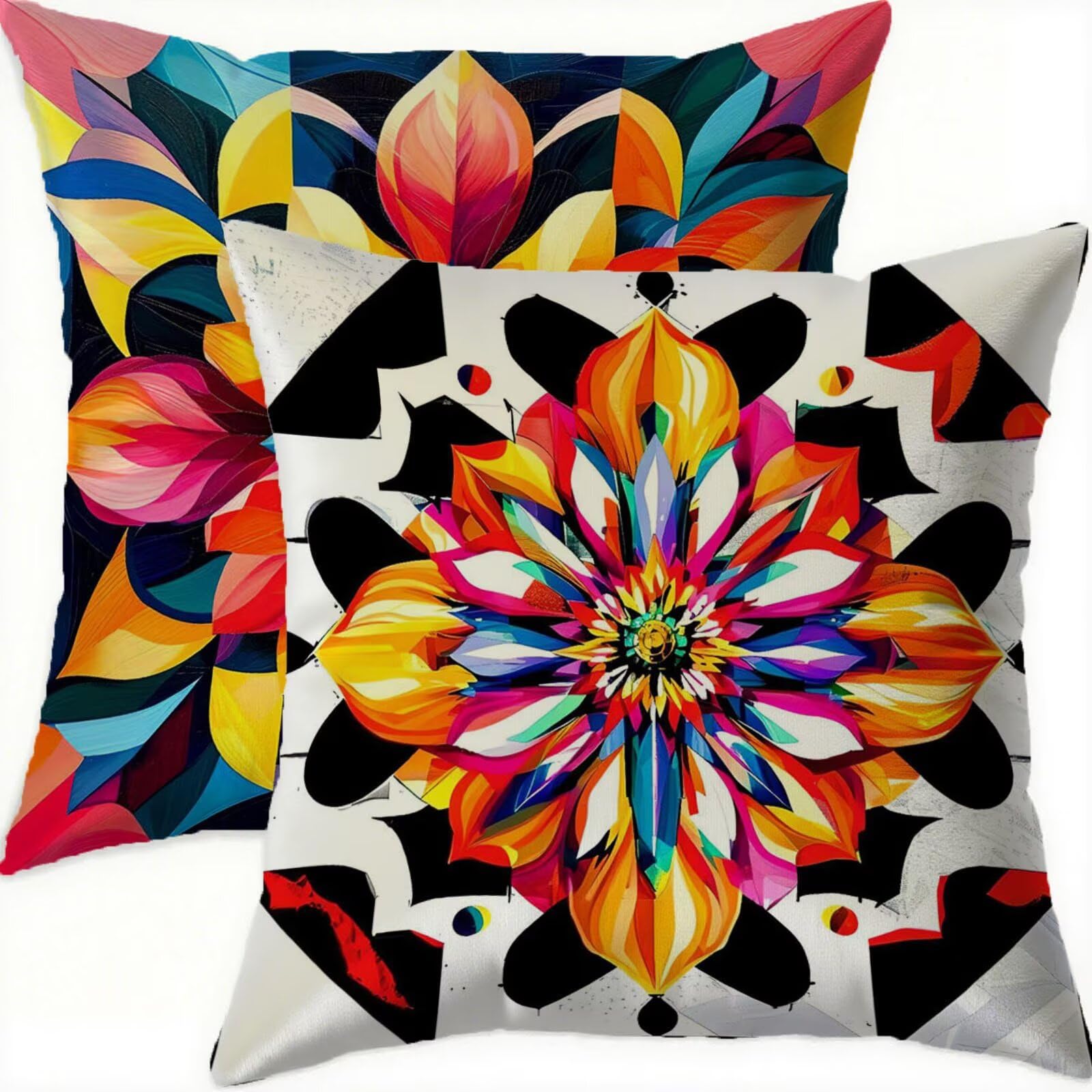 Housse coussin 65x65cm velours imperméable anti-tache lot de 2 fermeture invisible