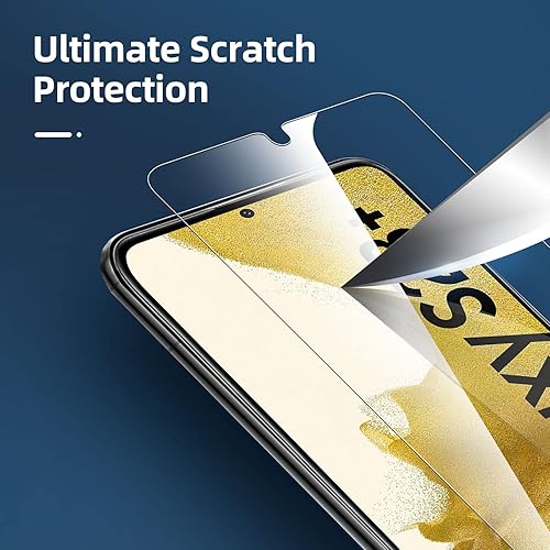 Miniatura 7 de NEW'C Paquete de 3 protectores de pantalla de vidrio templado diseñados para Samsung Galaxy S23 PlusS23+, compatible con fundas, ultra resistente