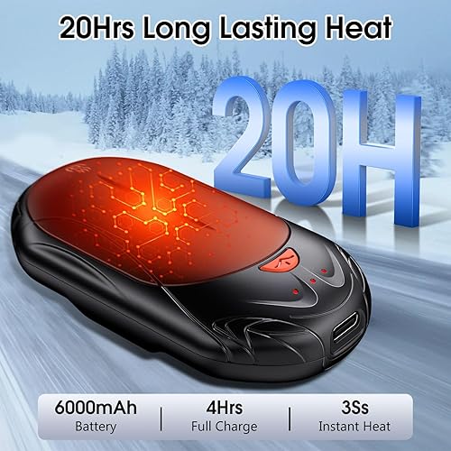 Miniatura 3 de Rechargeable 6000mAh Pocket Hand Warmers - 20Hr Heating, Portable for Outdoor Sports, Camping, Hunting - Warm Gifts for Men, Women