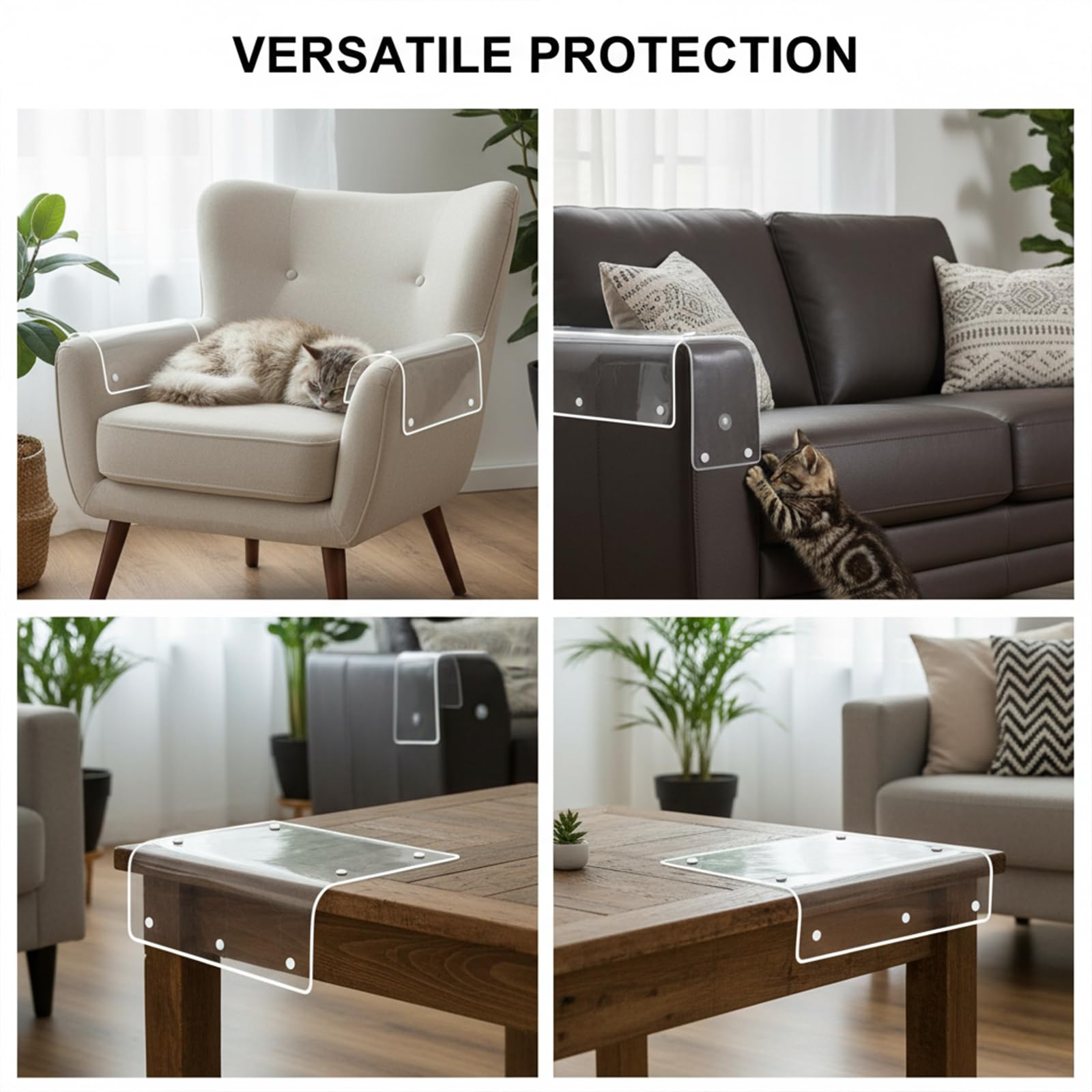 Protection Canapé et Meubles Anti-Griffes - Film Transparent Adhésif 30cm x 5m - Haute Résistance pour Porte, Mur, Chat et Chien