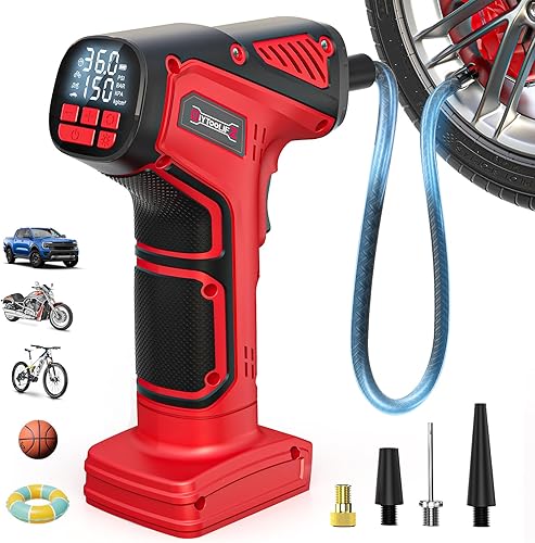 Miniatura 12 de Inflador de neumáticos inalámbrico de 160 PSI compatible con compresor de aire Milwaukee de 18V, bomba de aire portátil con apagado automático, luz