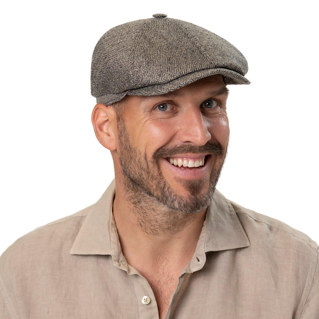 Stetson Milner Silk Flat Cap Women/Men Grey-Black 6 7/8