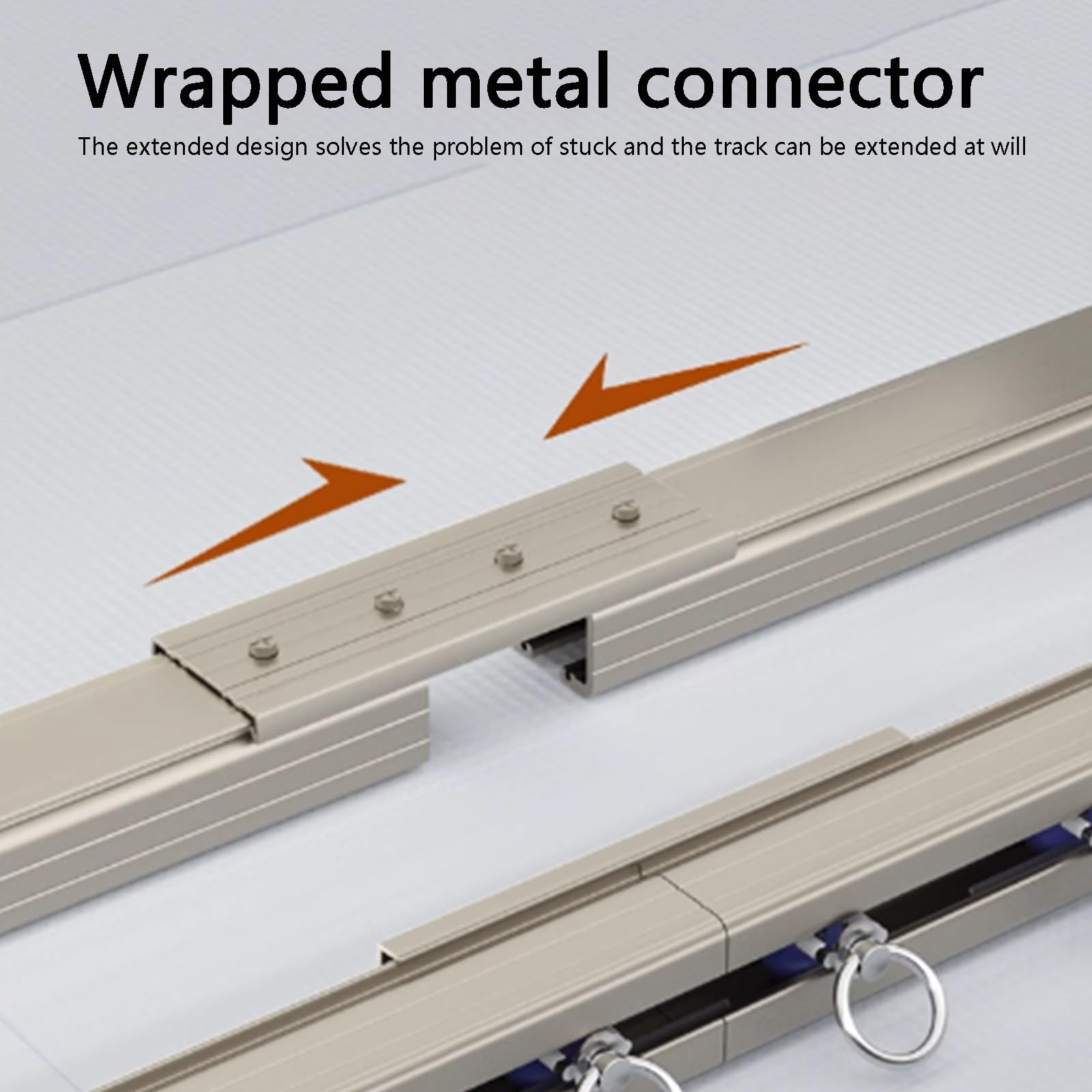 Montowany na suficie system szyn do zasłon regulowany aluminiowy karnisz do sypialni i salonów 100 cm - 500 cm łatwy montaż, biały, idealny do biura i wystroju domu