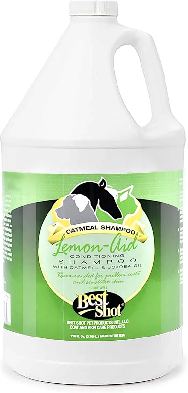 Shampoo de Aveia Lemon-Aid Best Shot para Cães, Gatos e Cavalos, 3,785 L