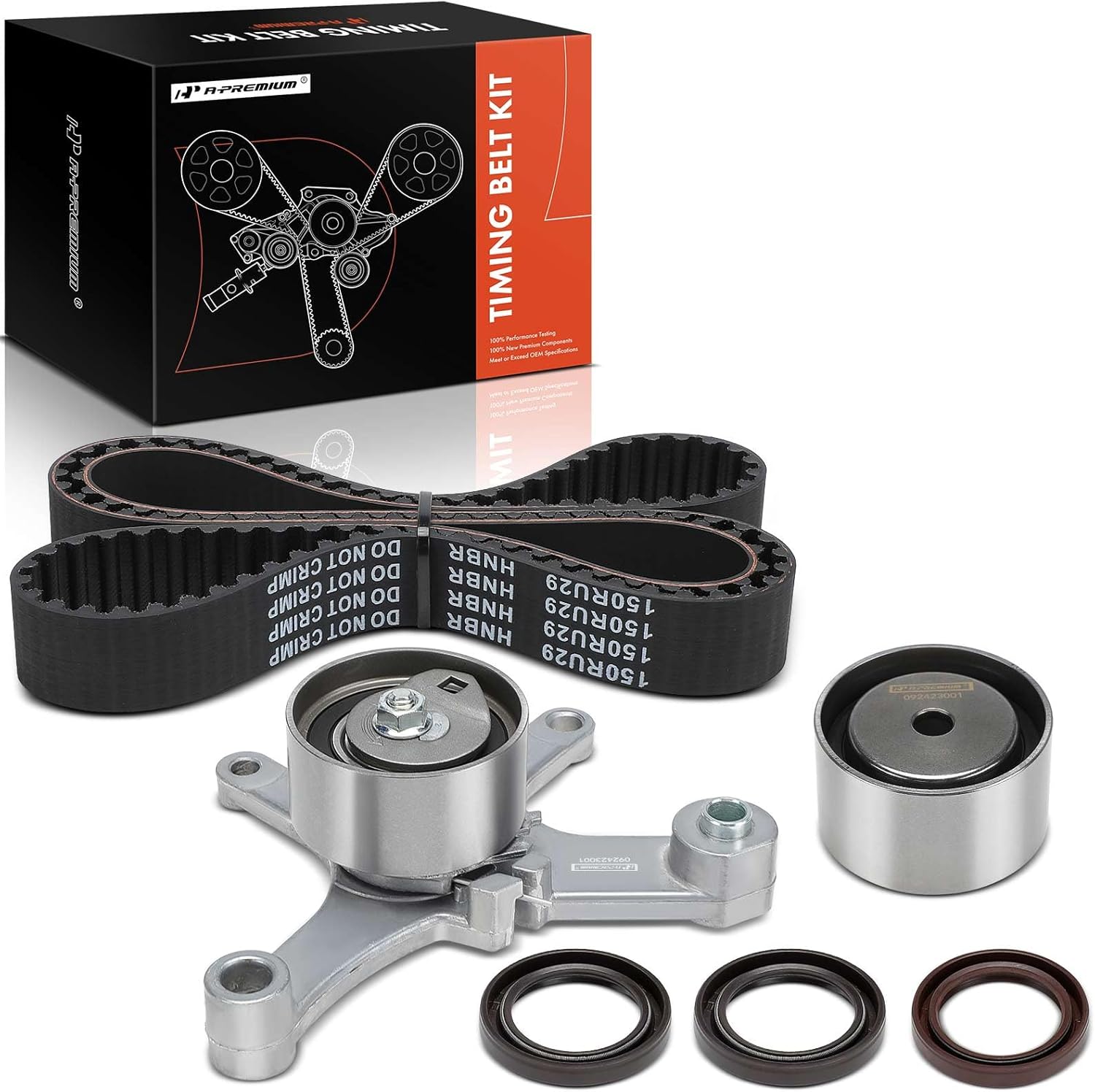 A-Premium Engine Timing Belt Kit Compatible with Dodge, Chrysler, Mitsubishi, Eagle & Plymouth Cars - Avenger, Sebring, Eclipse, Neon, Talon, 1995 1996 1997 1998 1999-2.0L