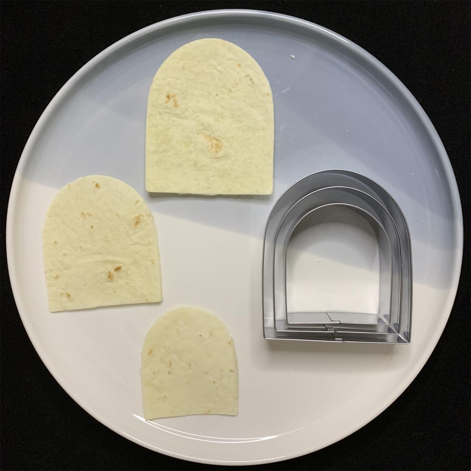 Juego de cortadores de galletas de arco de 3.5 pulgadas, 3 pulgadas, 2.5 pulgadas, 3 piezas, aptos para lavavajillas, cortadores de galletas de acero inoxidable, moldes de fondant