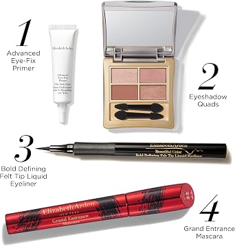 Elizabeth Arden Eyeshadow Quad in Profoundly Pink, 3g, Mineral-based, Talc-free Formula, Vegan Eyeshadow for a Long-Wear, Smudge-free, Velvet Finish