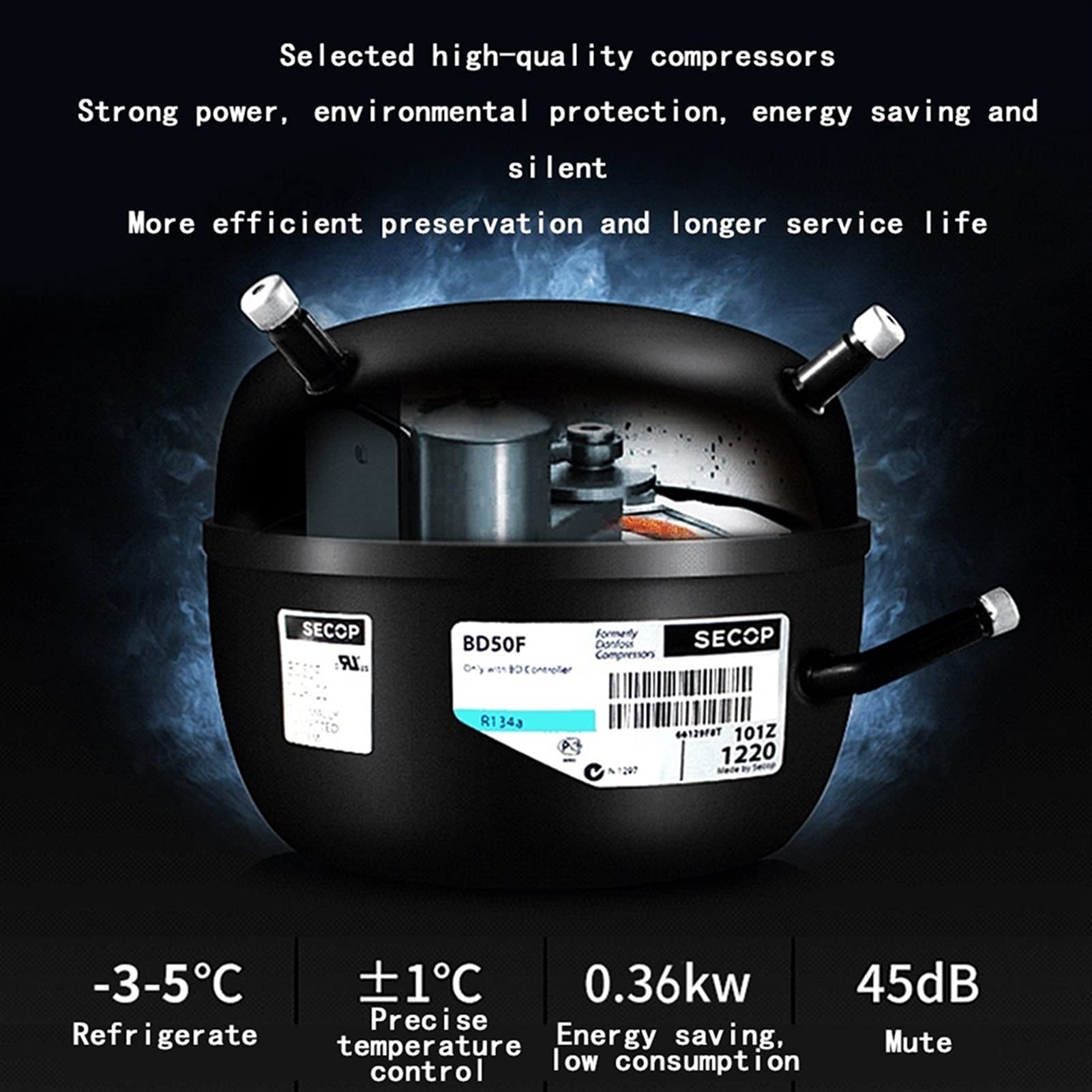Ljlzxpbus 28 Bottle Compressor Wine Cabinet Refrigerator, Wine Cooling Refrigerator, Silent And Adjustable Temperature, Tempered Glass Door, With Lock on Fridge.com - View 5