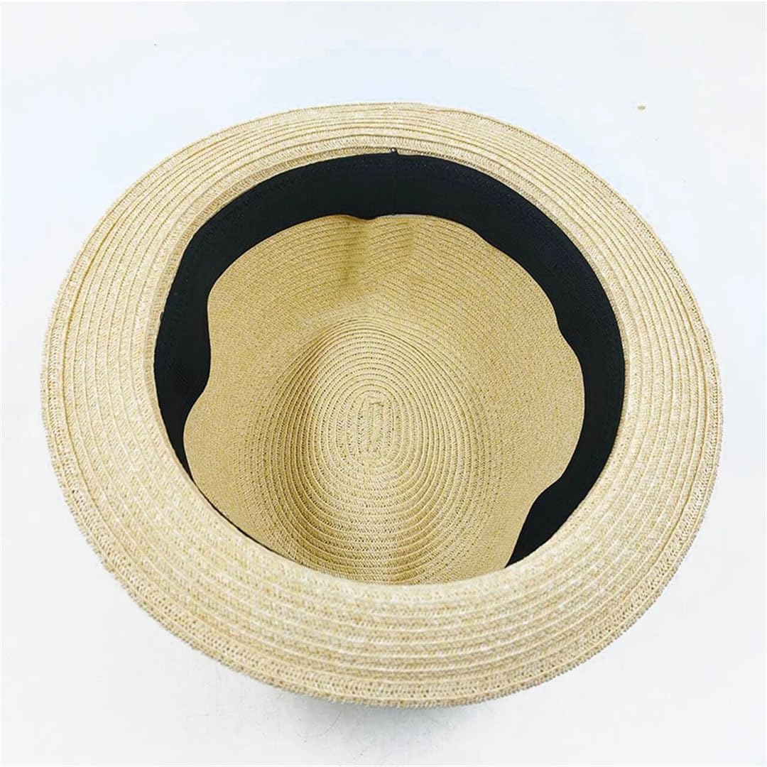 Top Hat Curled Straw Hat Panama Men's Straw Sun Hat