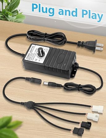 Wathai 36W 12V PWM PC Fan Speed Controller 100-240VAC to 5-12V 3A