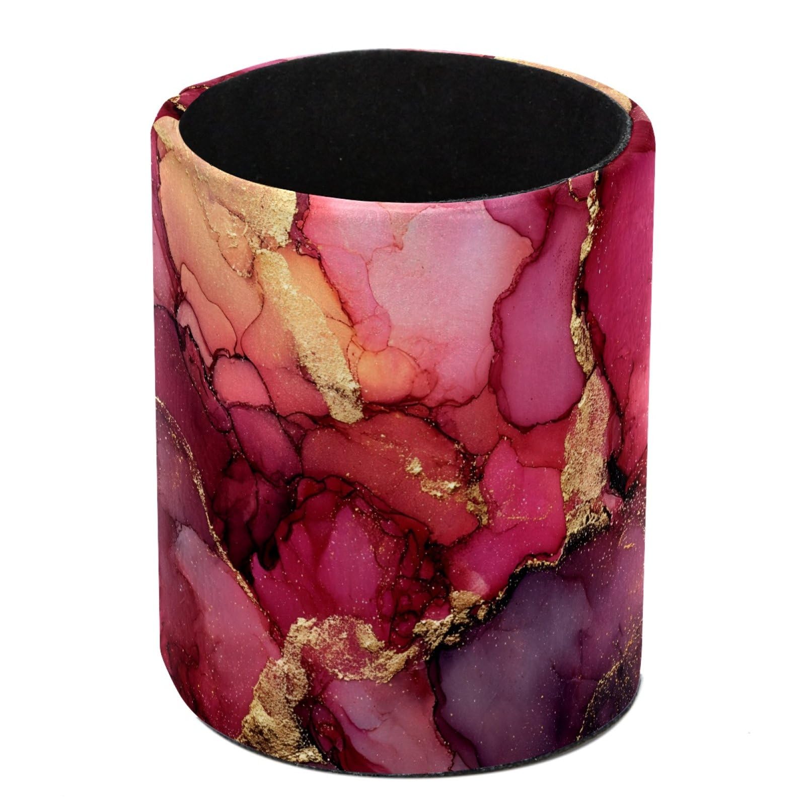 FWJZDSP Pink Marble PU Leather Pencil Organizer, Makeup Brush Holder, Office Decor and Desk Accessories Durable