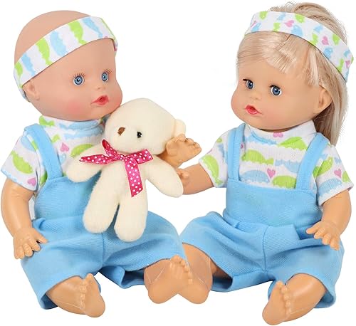 Miniatura 4 de 6 piezas para muñecas de bebé de 9-10-11 pulgadas, trajes de recién nacido con muñeca de oso, regalo de cumpleaños y Navidad