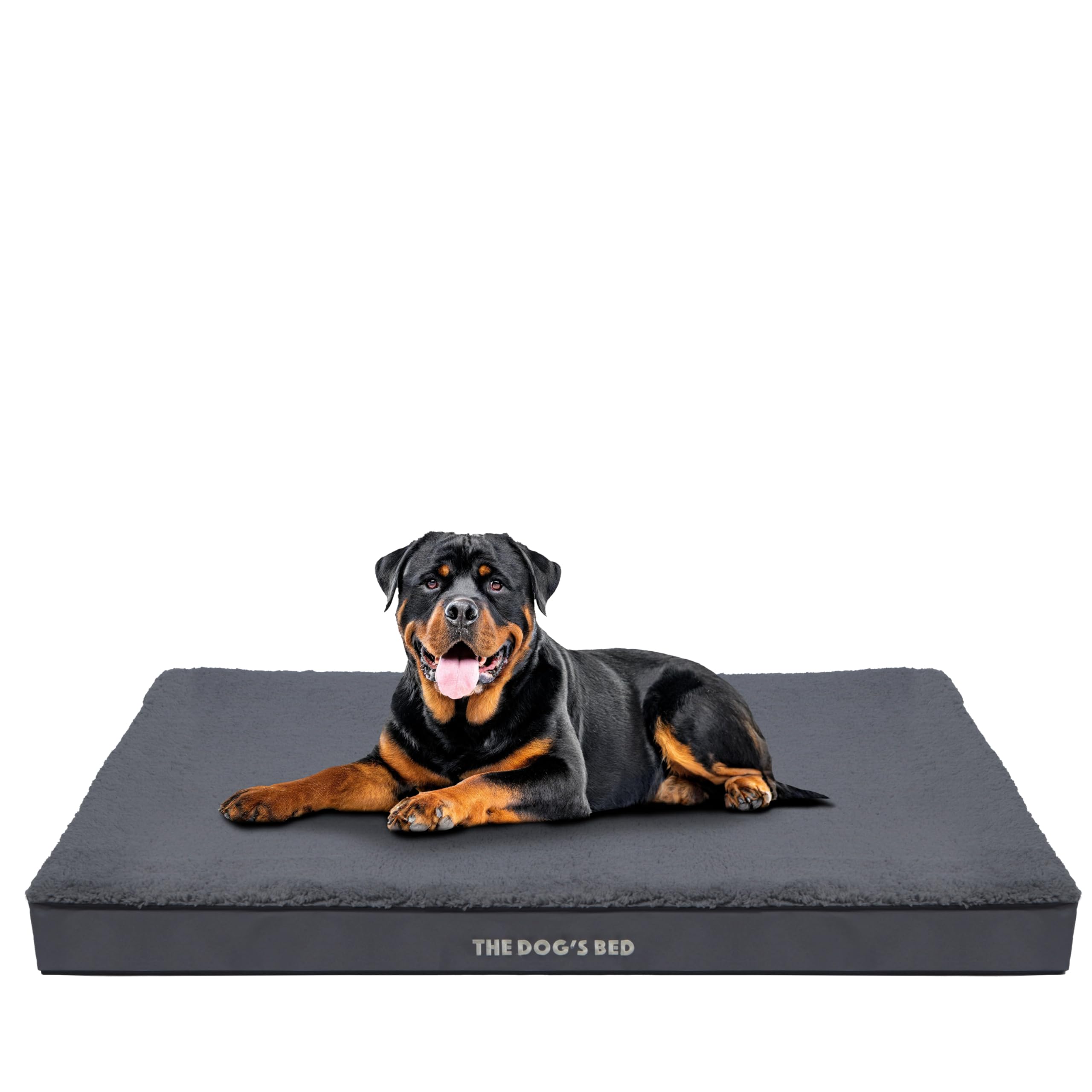The Dog’s Bed Orthopaedic Dog Bed with Removable Cover, CertiPUR-Certified Foam, Plush Fabric, Grey, XXL