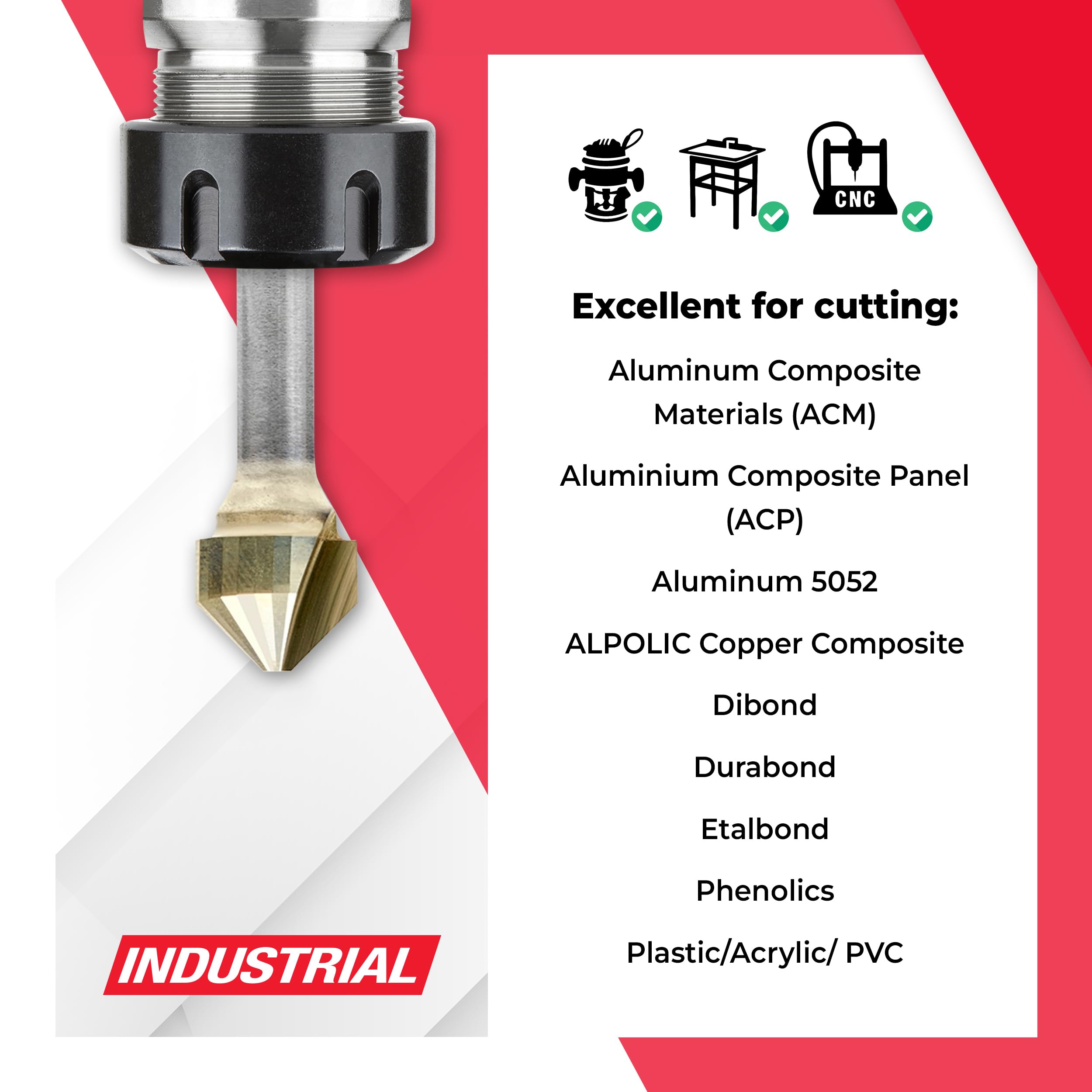 Amana Tool Carbide V-Groove Router Bit for Composite