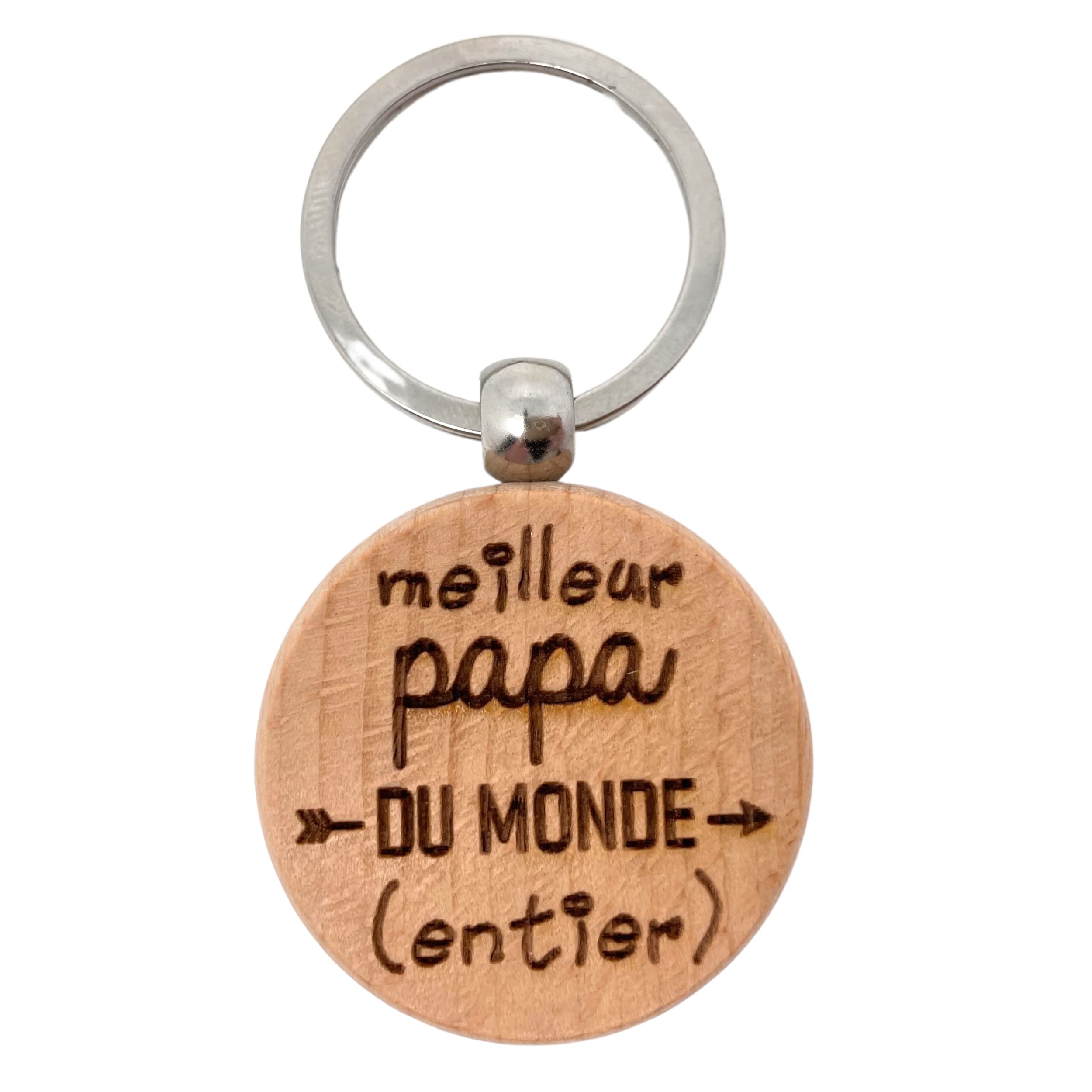 Ernestine - Papa je t'aime keyring - Father's Day and Great Father's Day - Gift Dad Accessory for Men - Customisable Family Keyring - Gift for Men Birthday Christmas