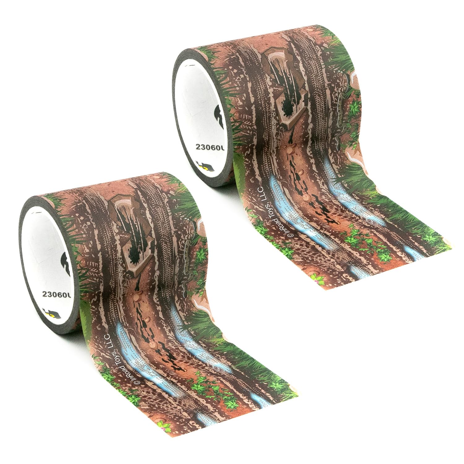 PlayTape Dirt Road Tape for Toy Cars - Sticks to Flat Surfaces, No Residue, 2-Pack of 2 in. x 30 ft. Roll