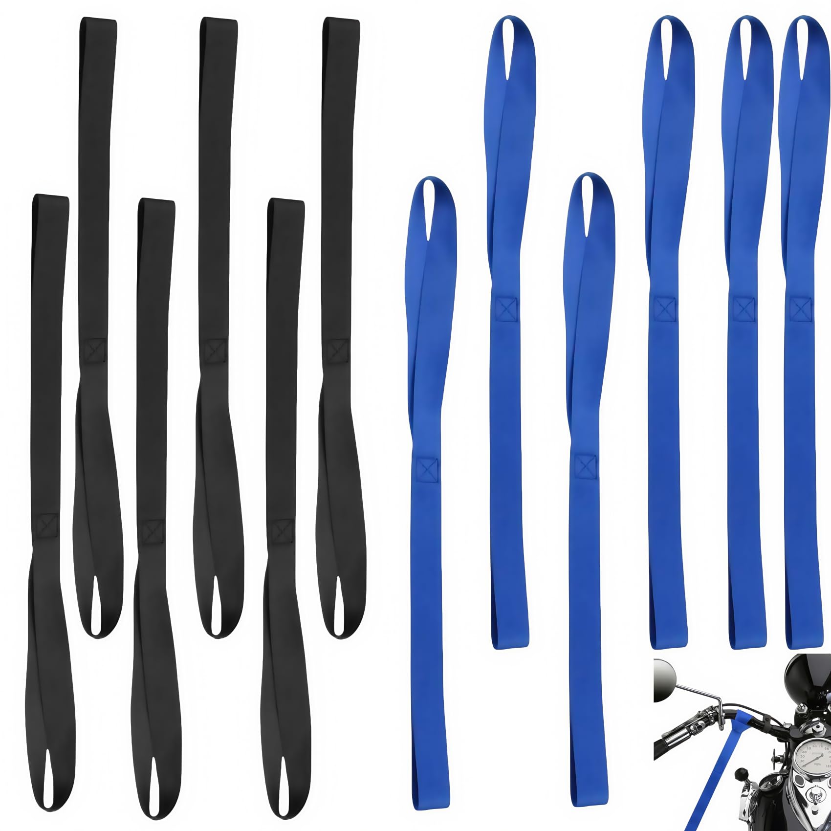 Lot De 8 Sangles De Remorquage Pour Vélo/moto - 40 Cm X 25 Mm - Nylon Résistant, Sans Rayures - Pour Fixation Et Transport